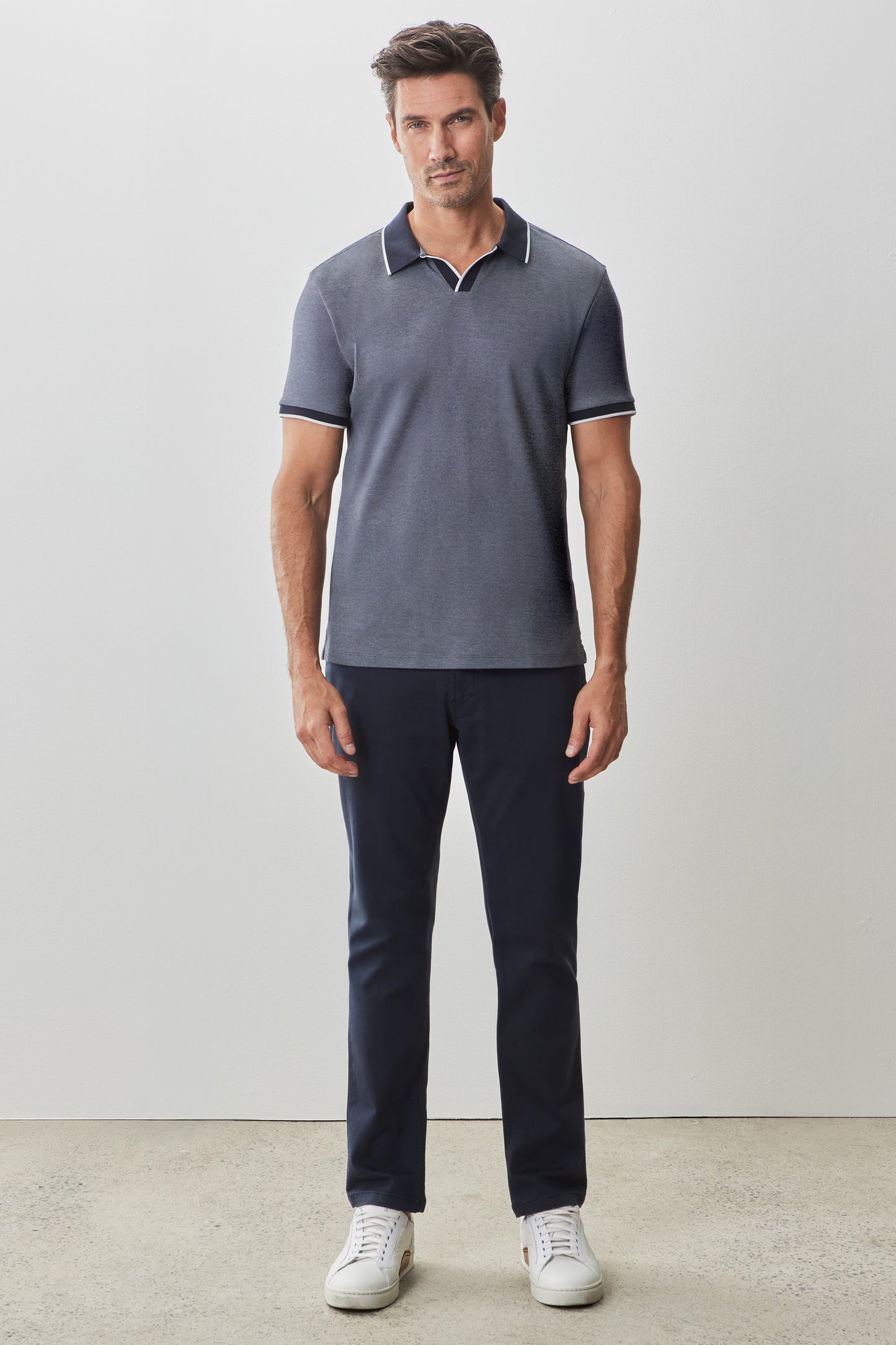 Northpark Short Sleeve Open Collar Polo