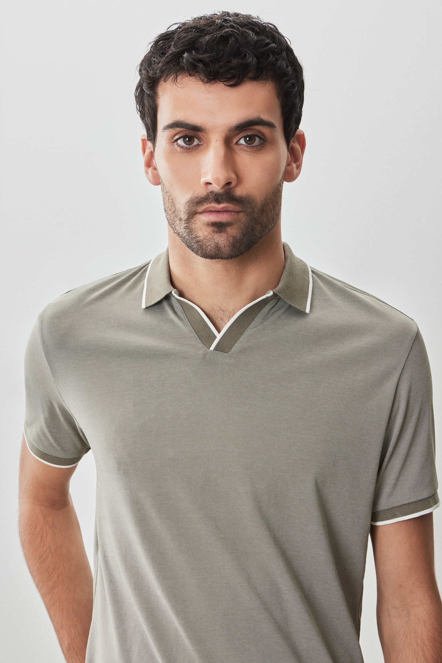 Northpark Short Sleeve Open Collar Polo