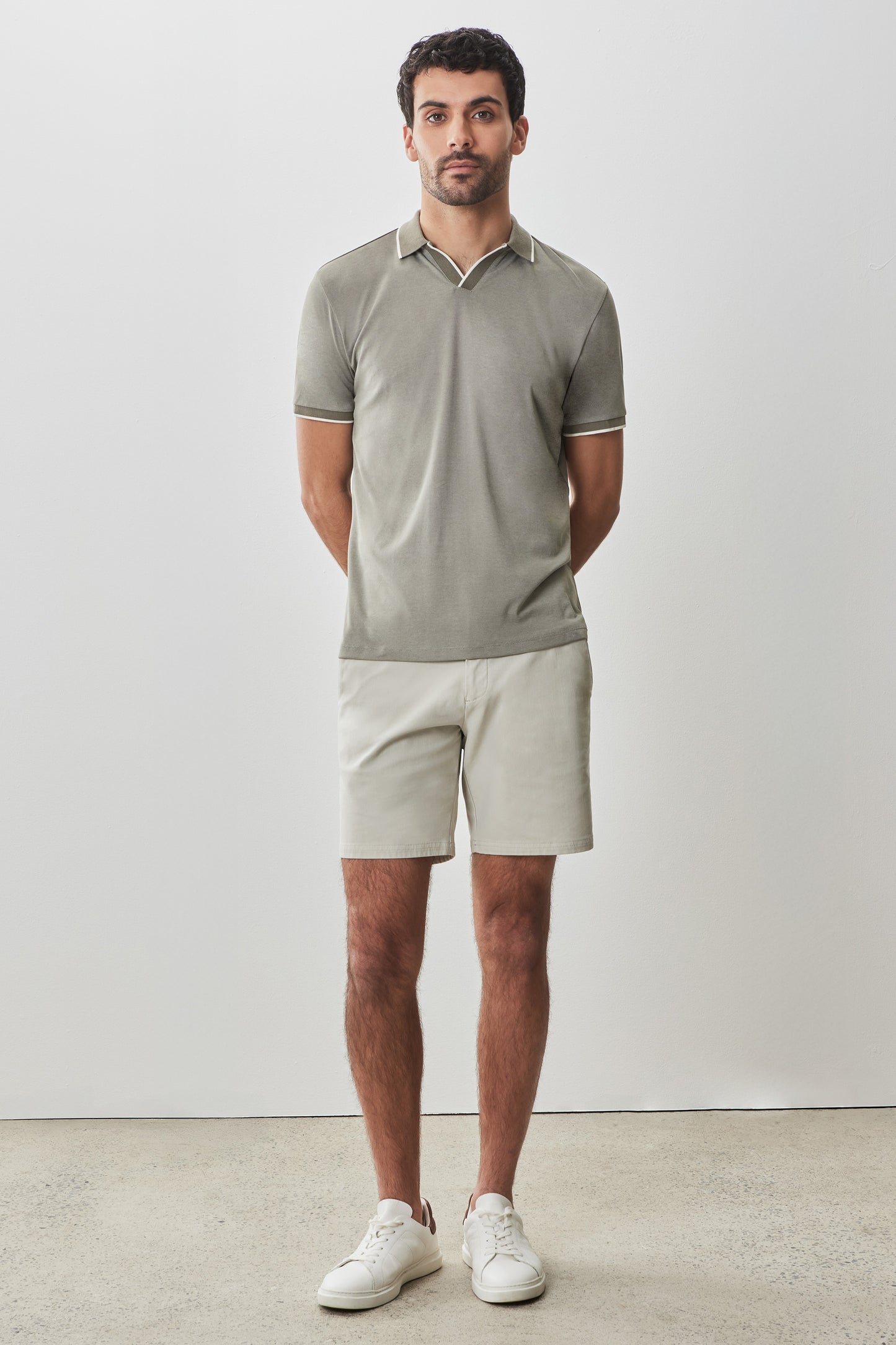 Northpark Short Sleeve Open Collar Polo