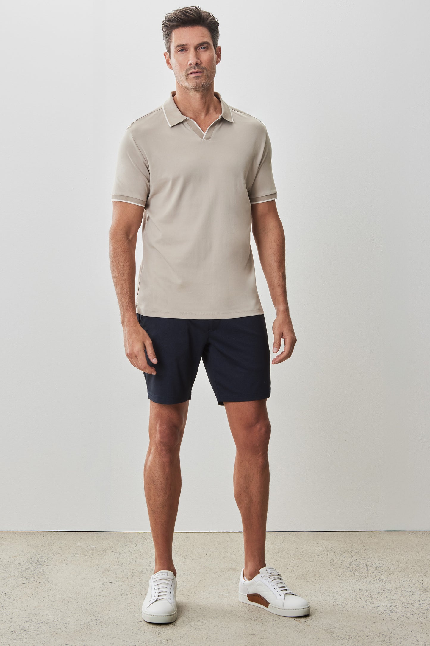 Northpark Short Sleeve Open Collar Polo