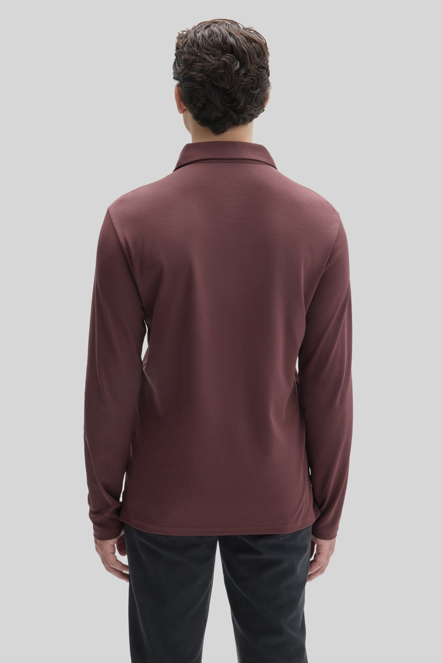 The Barakett Long Sleeve Herringbone Polo