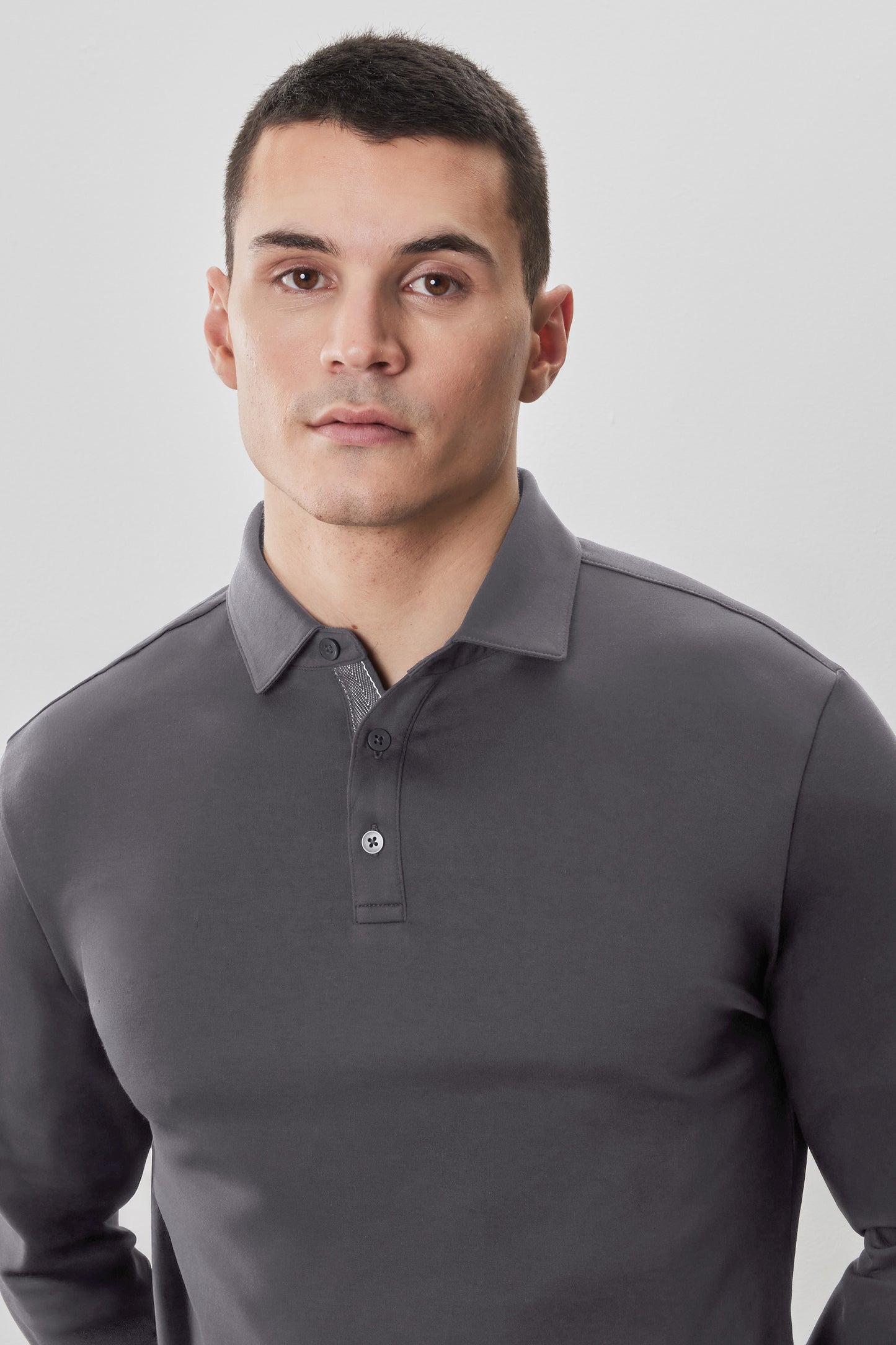 The Barakett Long Sleeve Herringbone Polo