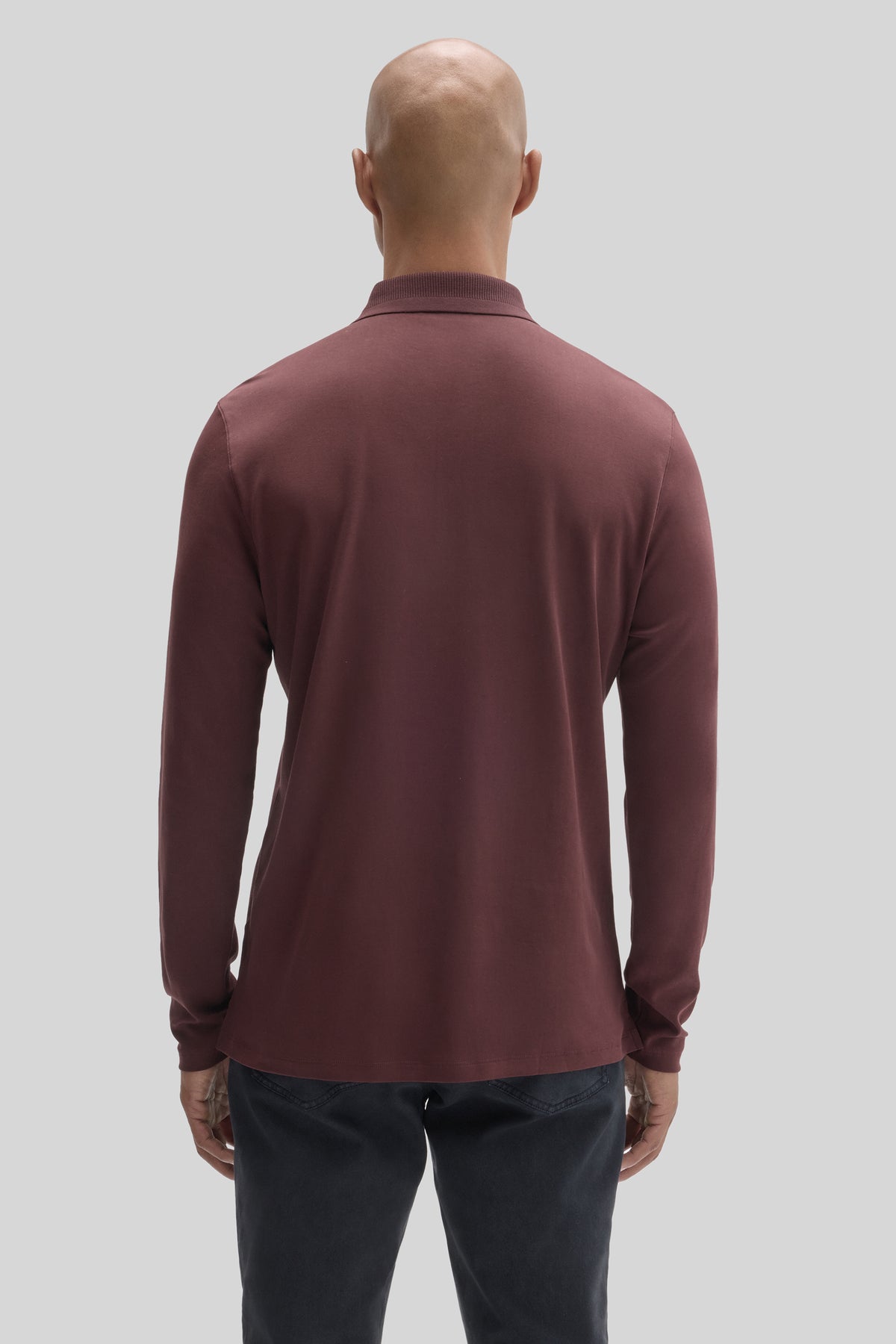 The Barakett Long Sleeve Textured Collar Polo