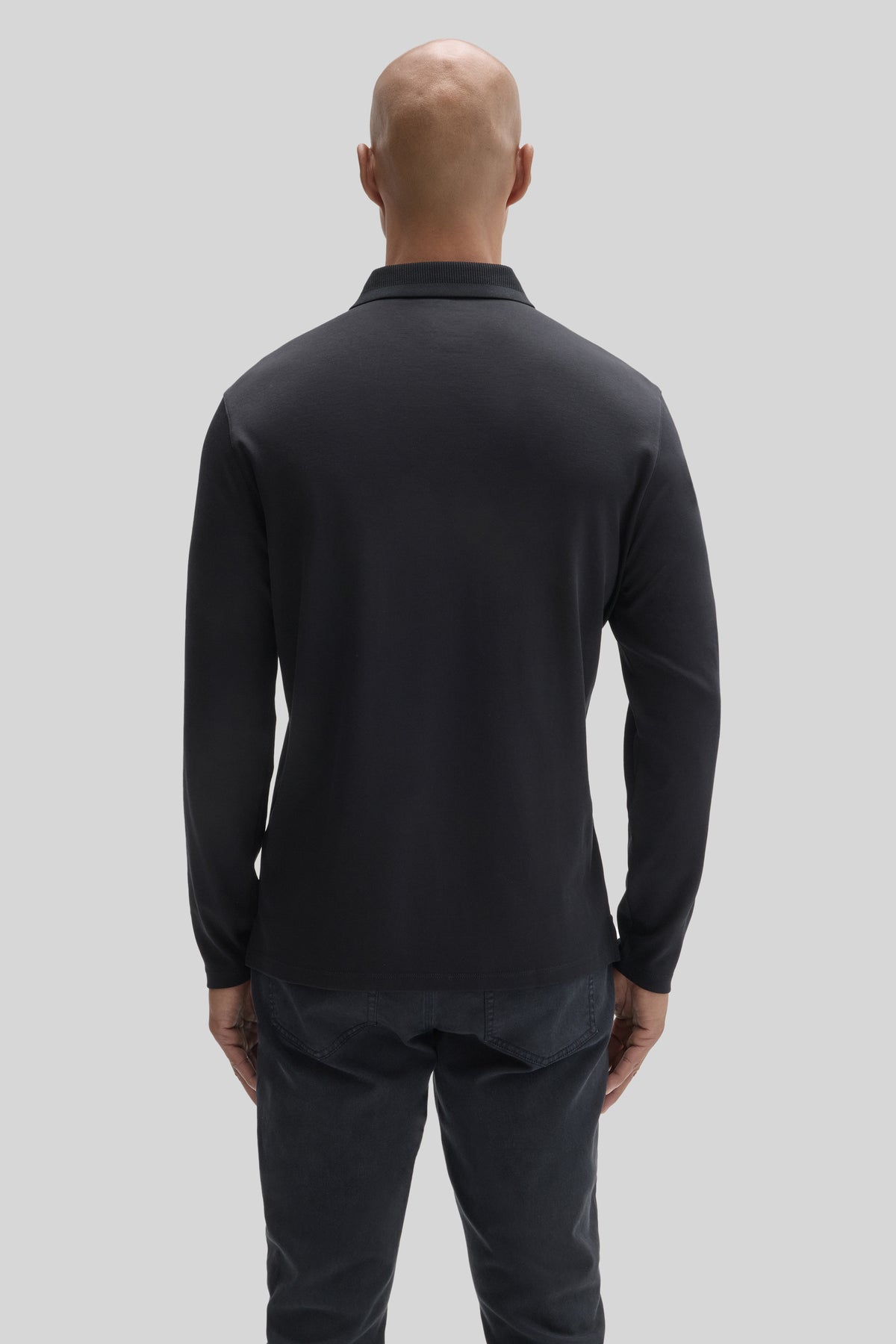 The Barakett Long Sleeve Textured Collar Polo