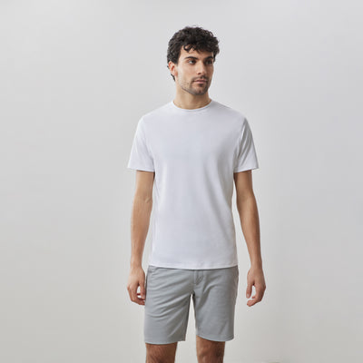 Men's Pima Cotton Crew Neck T-Shirt in White - Robert Barakett