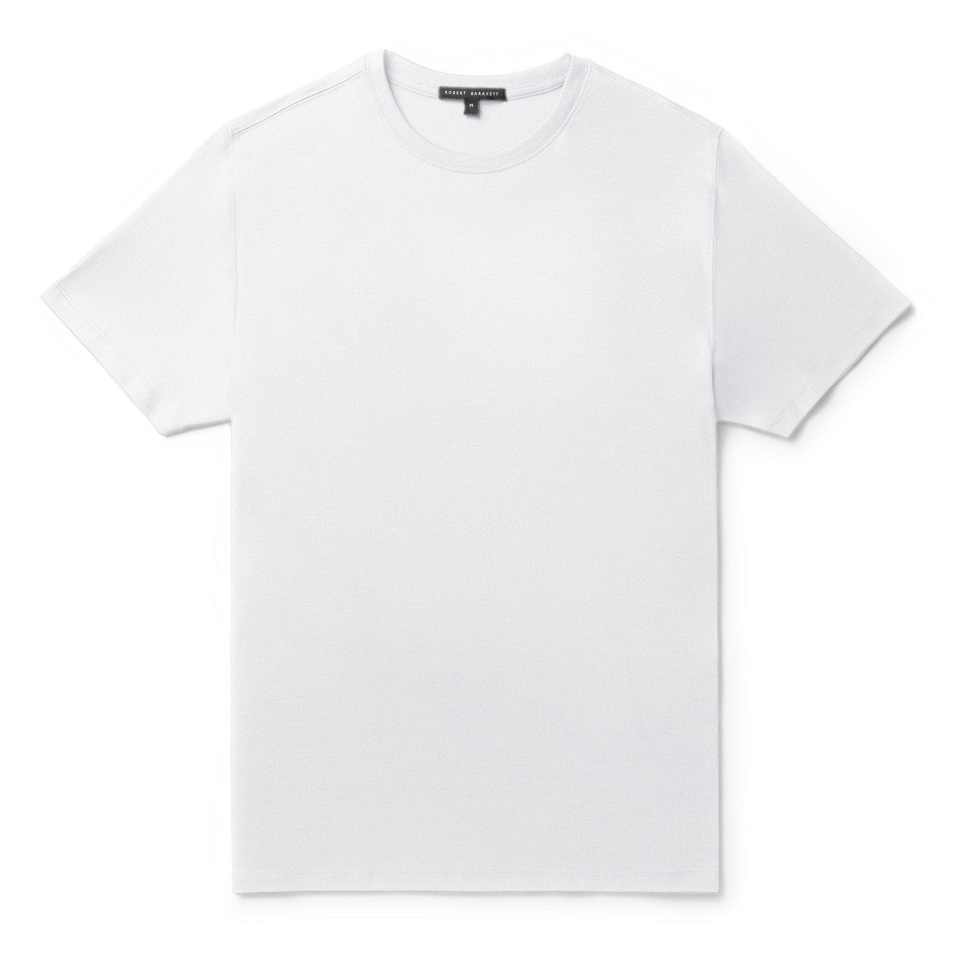 Men's Pima Cotton Crew Neck T-Shirt in White - Robert Barakett