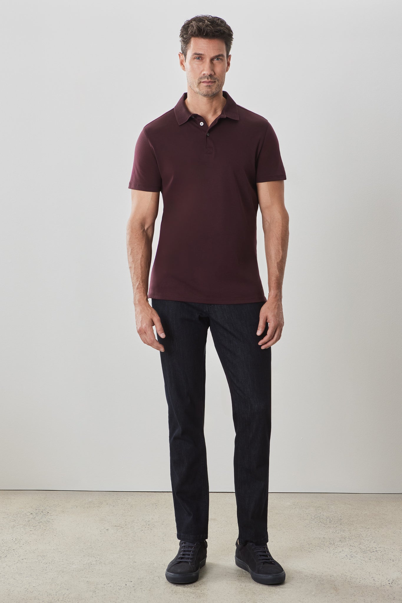Robert Barakett The Barakett Polo In Deep Bordeaux