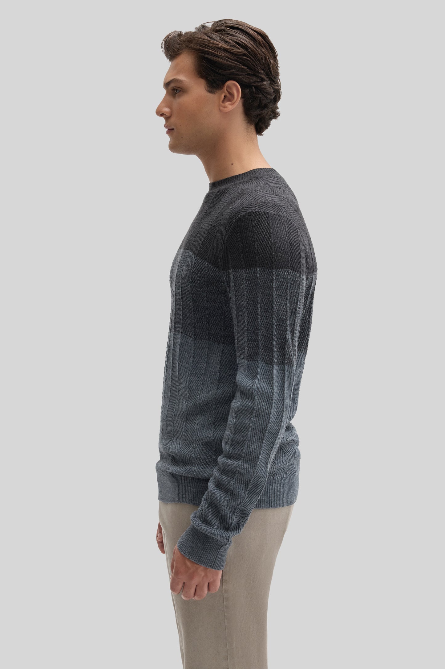Marchetti Herringbone Crewneck Sweater