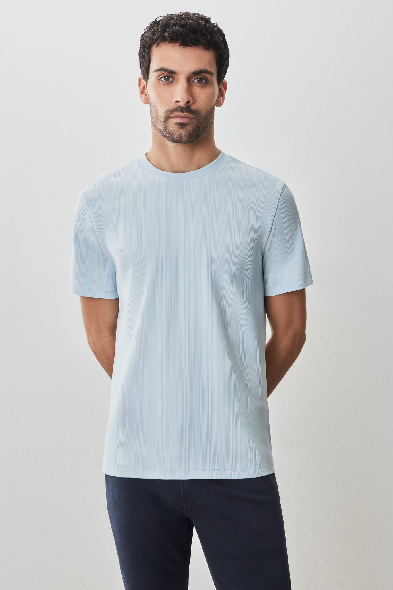 Robert Barakett The Barakett Textured Tee In Light Blue
