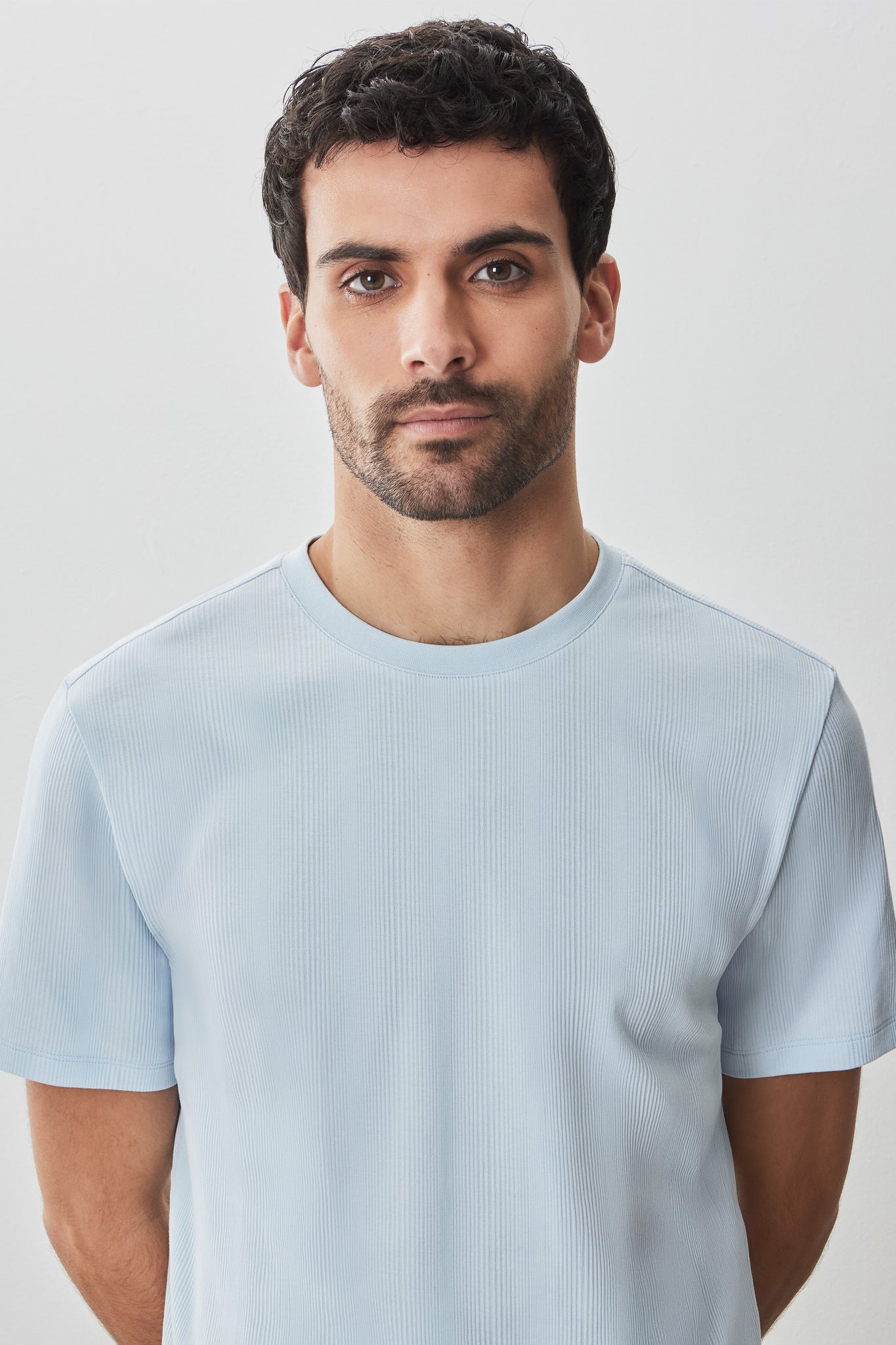 Robert Barakett The Barakett Textured Tee In Light Blue