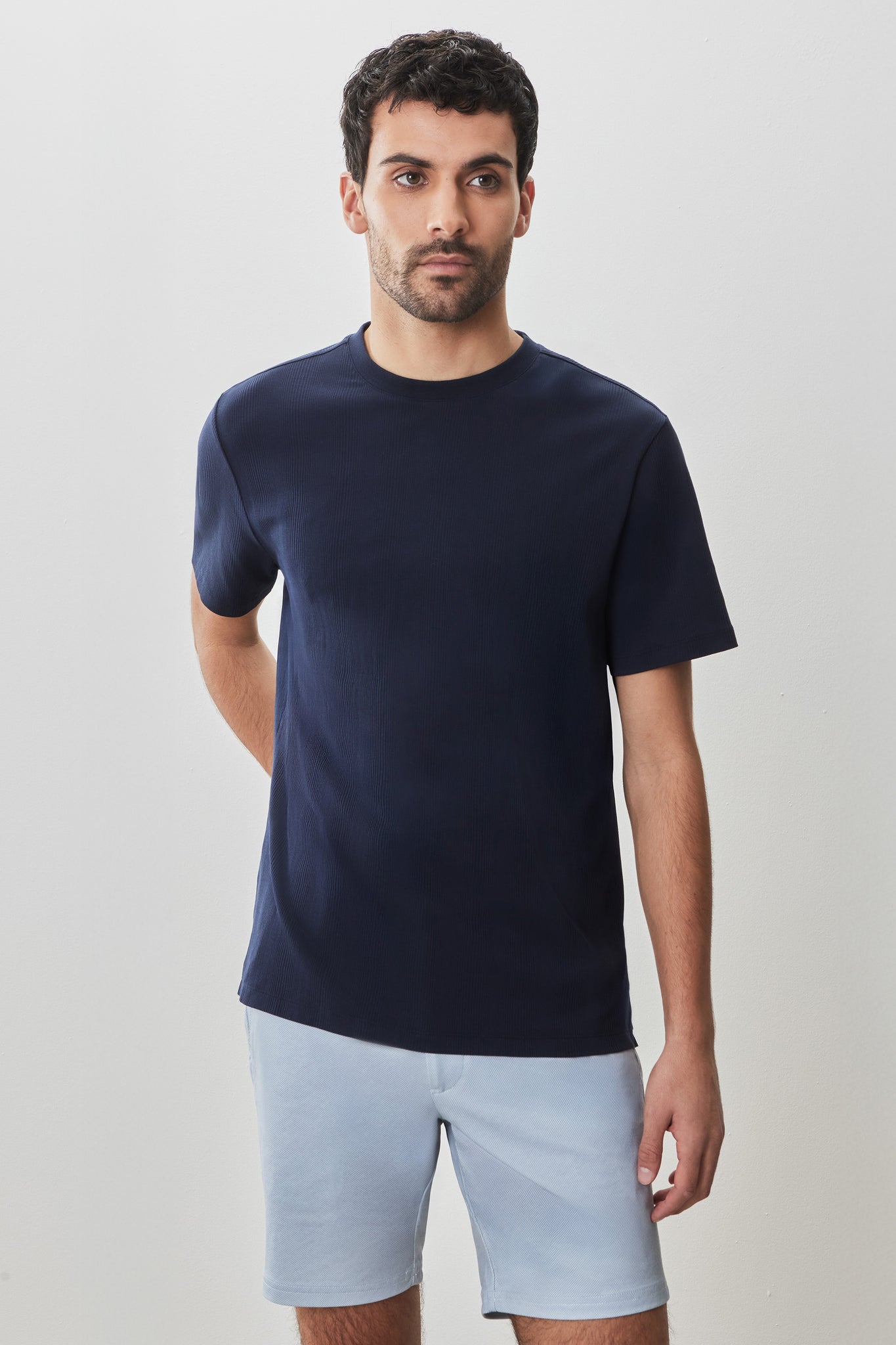 Robert Barakett The Barakett Textured Tee In Navy