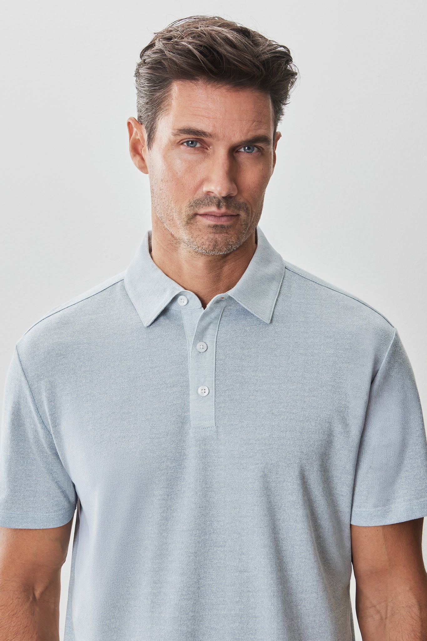 Robert Barakett Roscoe Short Sleeve Polo In Soft Teal