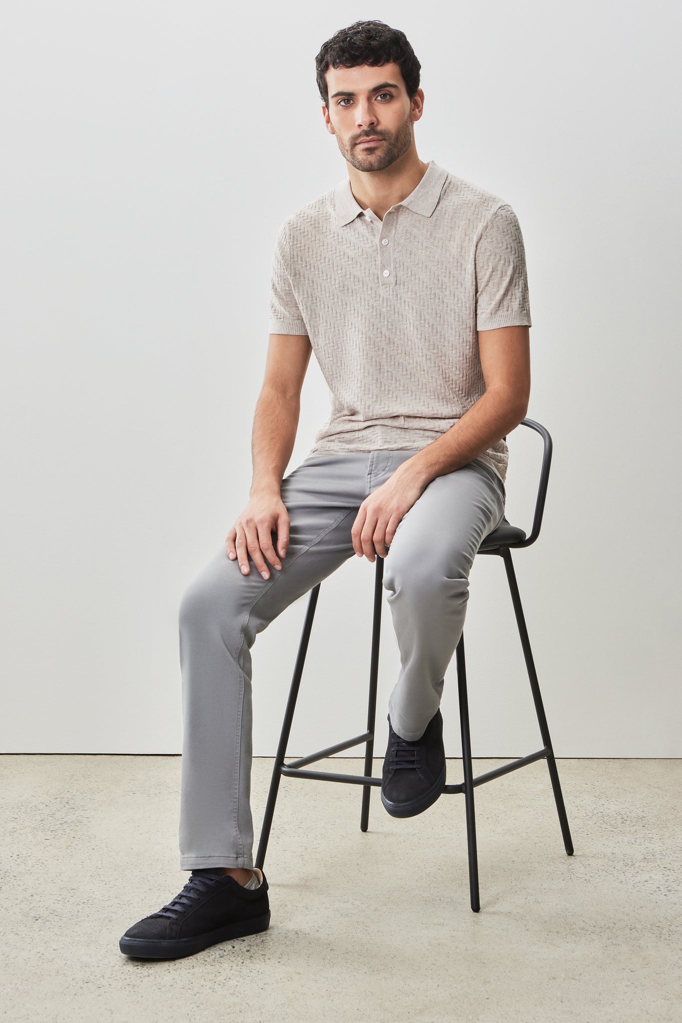 Robert Barakett Skelling Sweater Polo In Tan