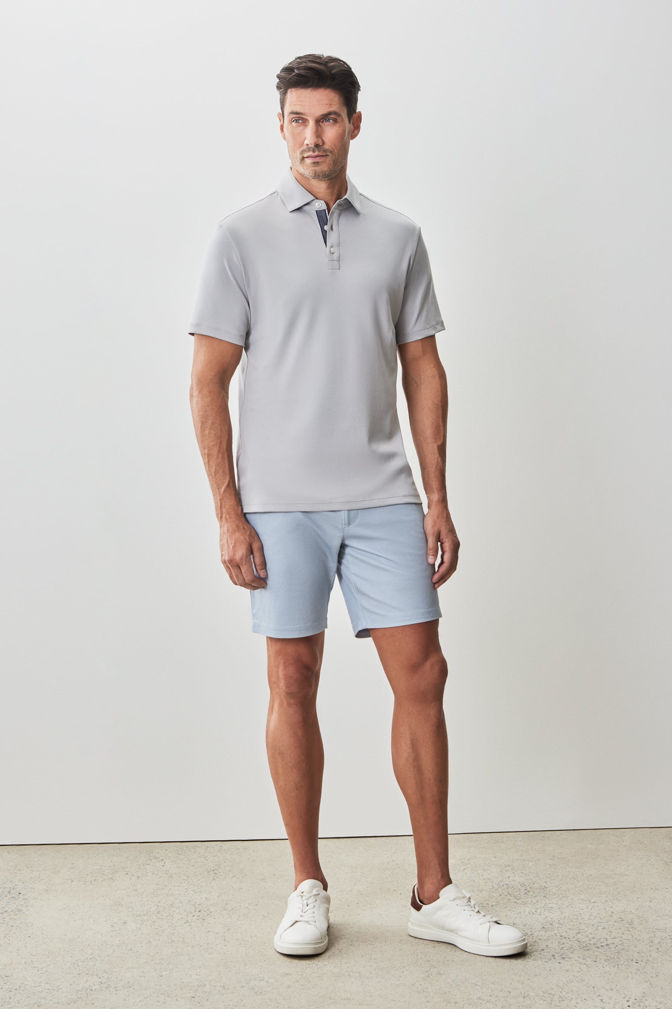 Robert Barakett The Barakett Herringbone Polo In Chalk