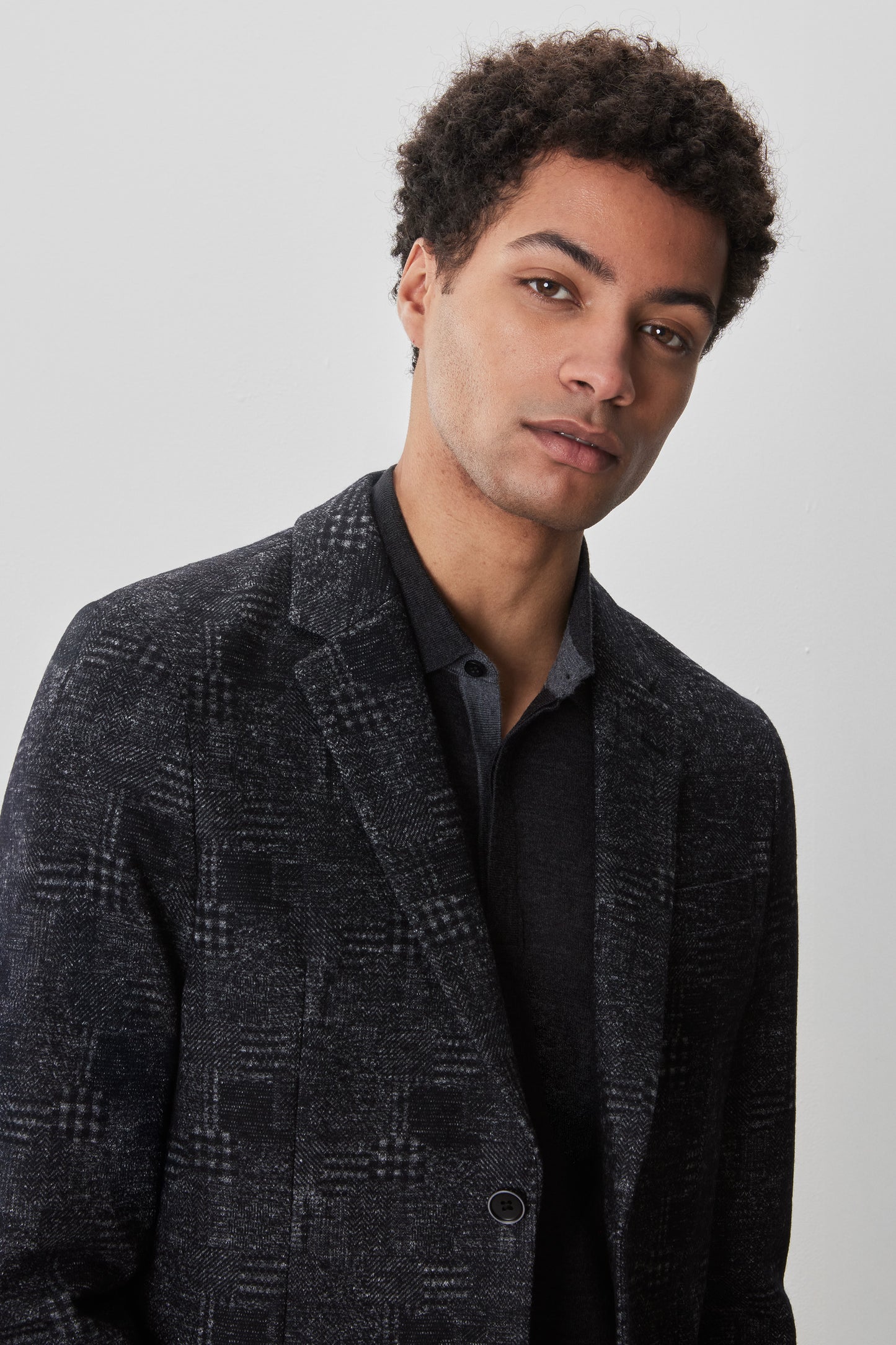 Murphy Jacquard Knit Sportcoat - Black | Robert Barakett
