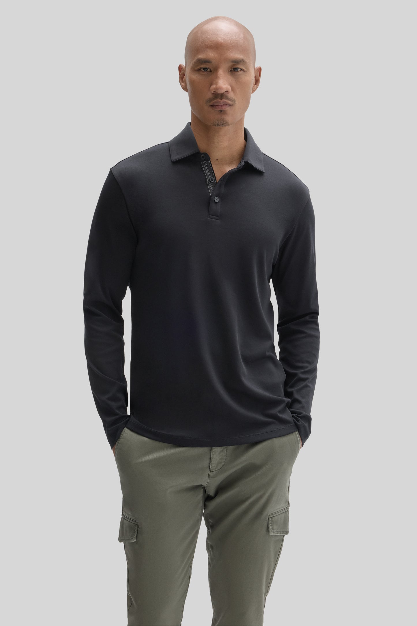 The Barakett Long Sleeve Herringbone Polo
