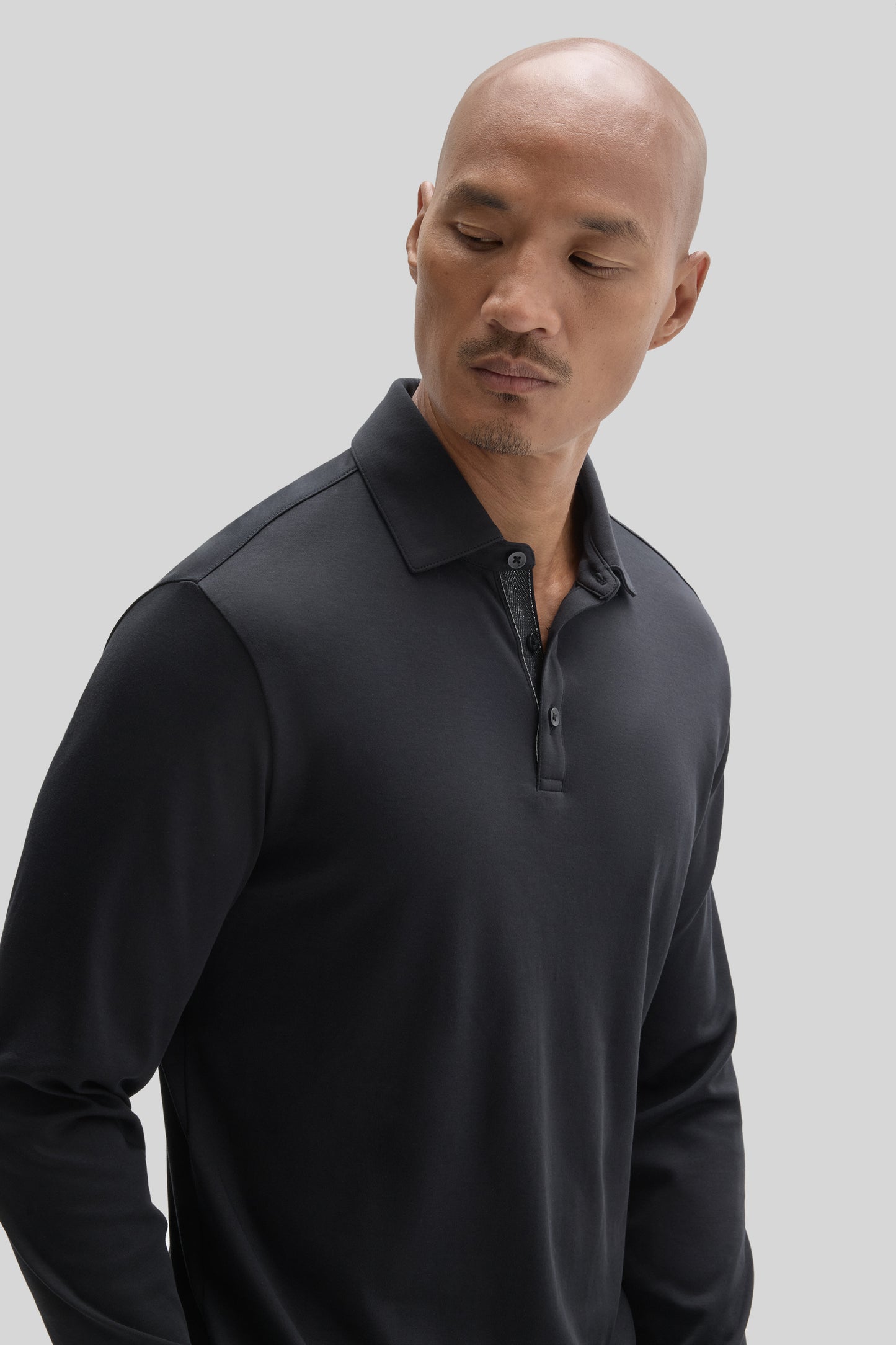 The Barakett Long Sleeve Herringbone Polo