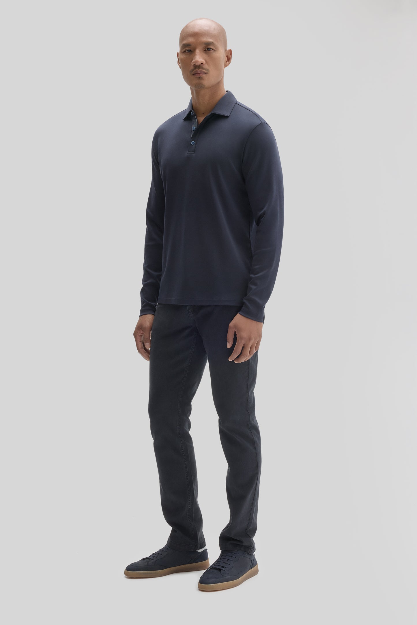 The Barakett Long Sleeve Herringbone Polo