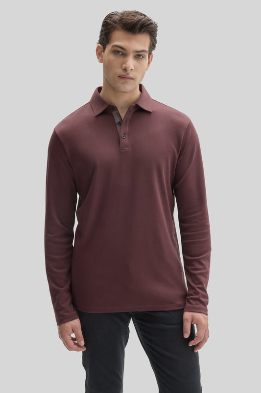 The Barakett Long Sleeve Herringbone Polo
