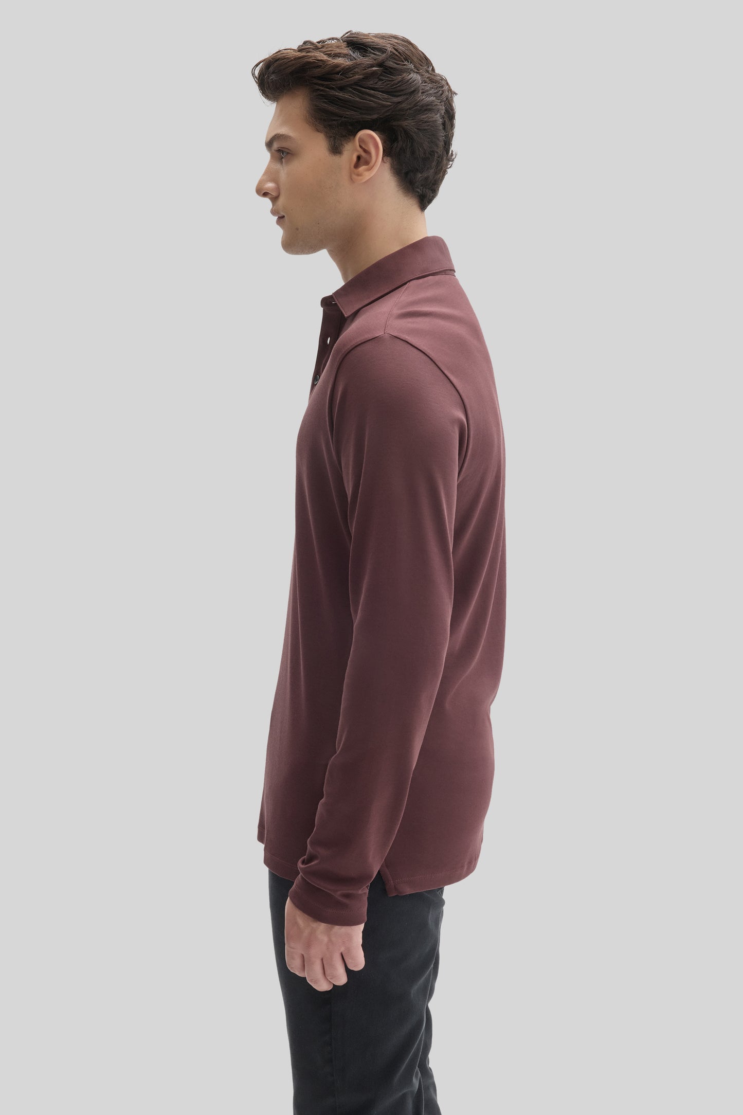 The Barakett Long Sleeve Herringbone Polo
