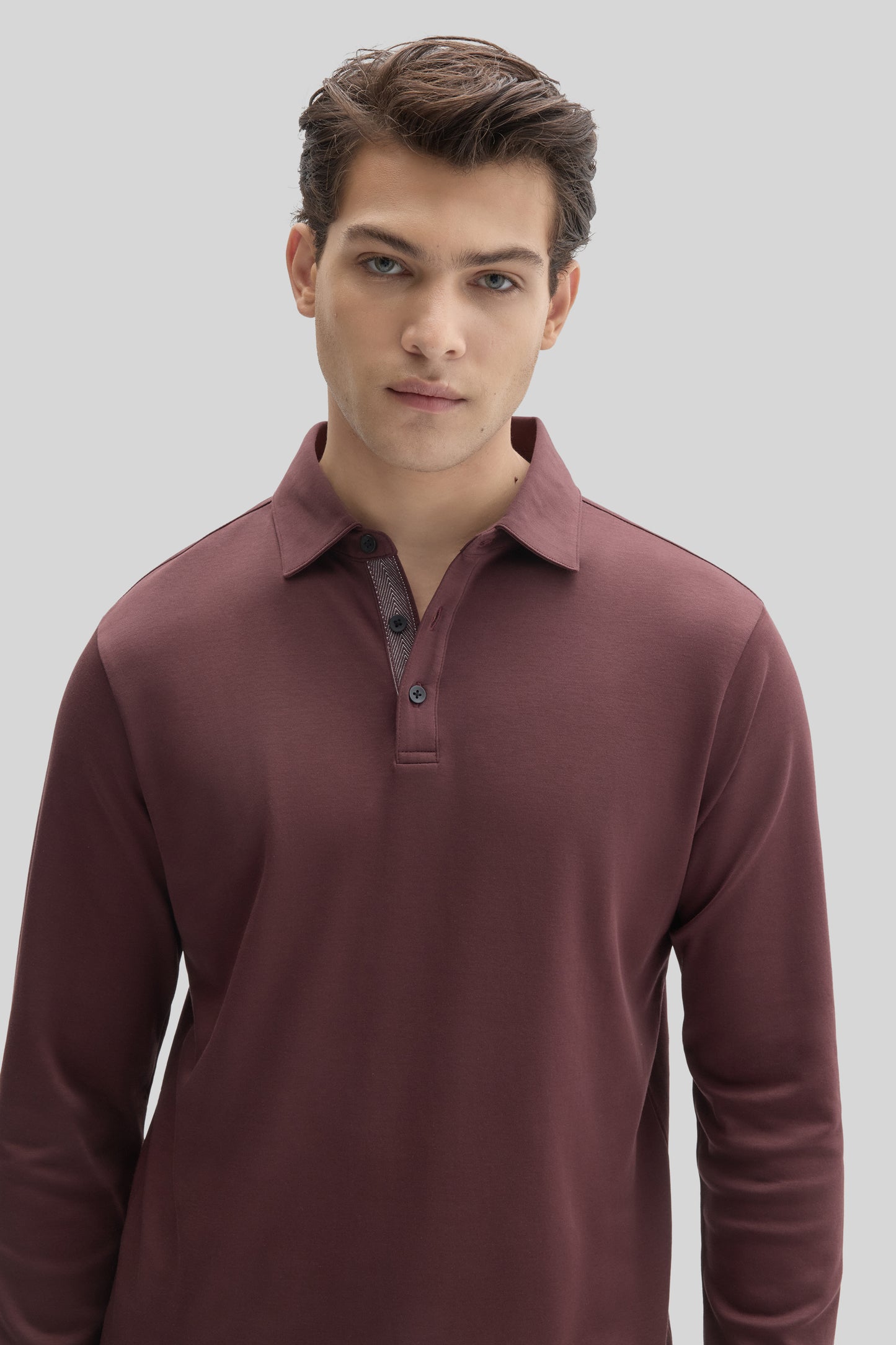 The Barakett Long Sleeve Herringbone Polo