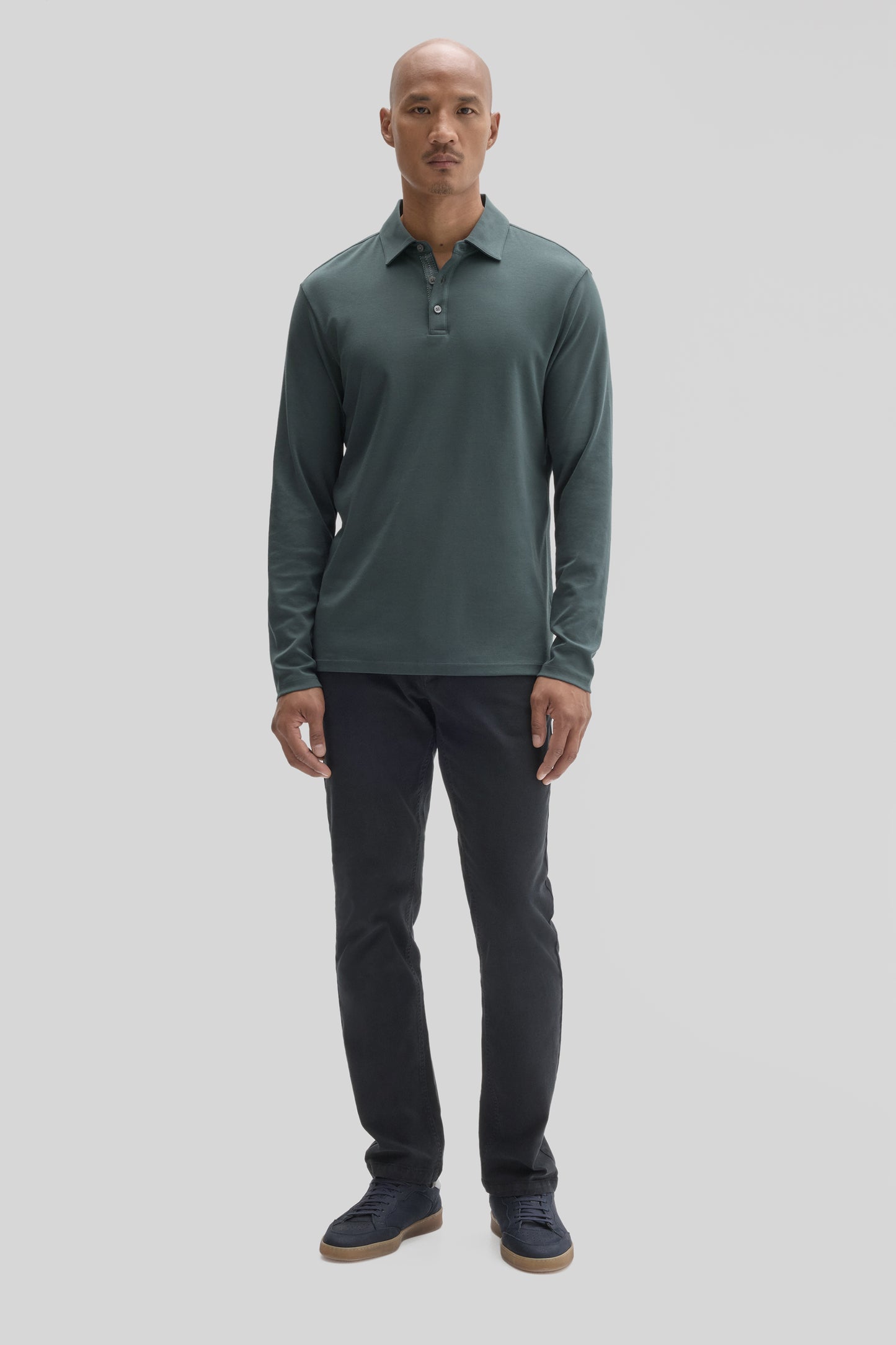 The Barakett Long Sleeve Herringbone Polo