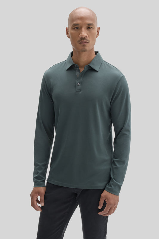 The Barakett Long Sleeve Herringbone Polo