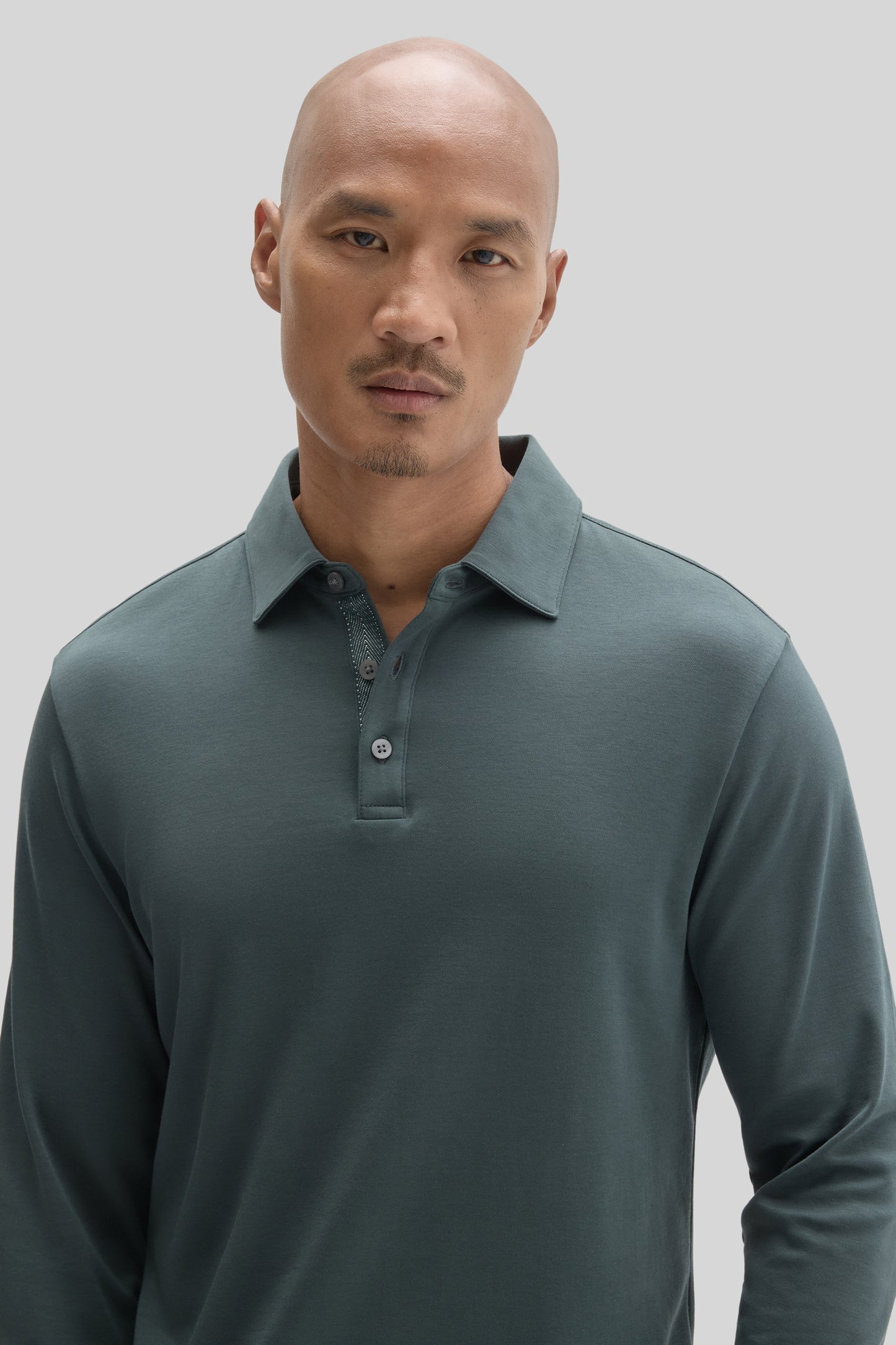 The Barakett Long Sleeve Herringbone Polo