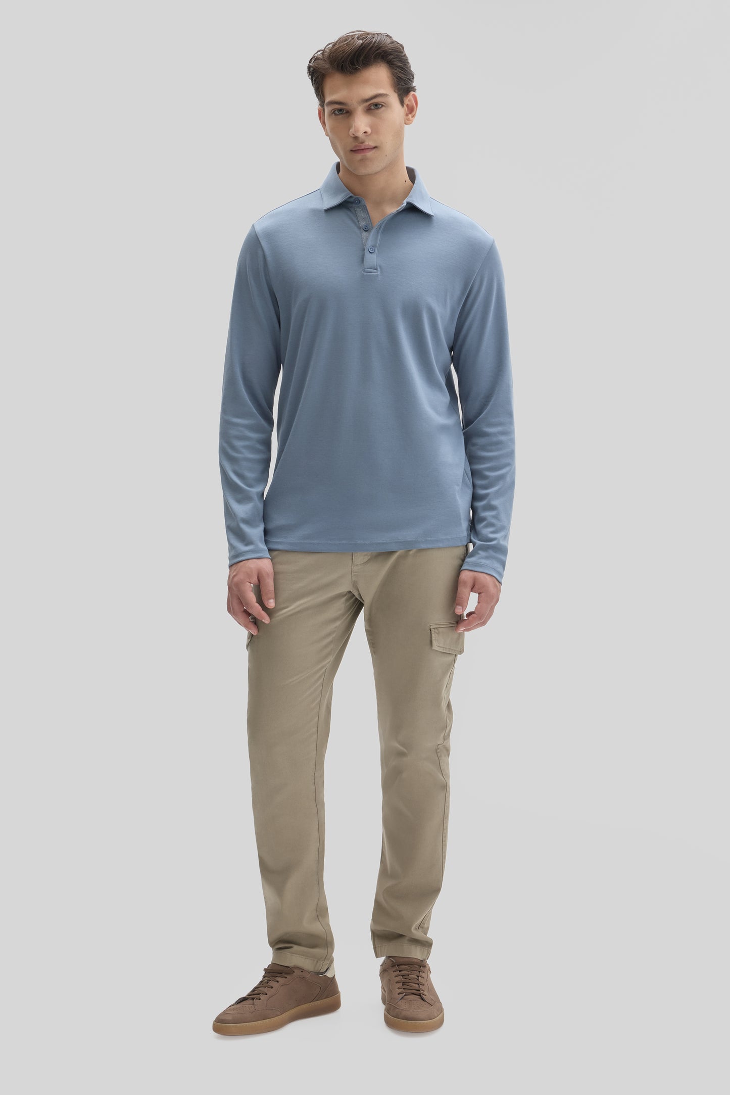 The Barakett Long Sleeve Herringbone Polo