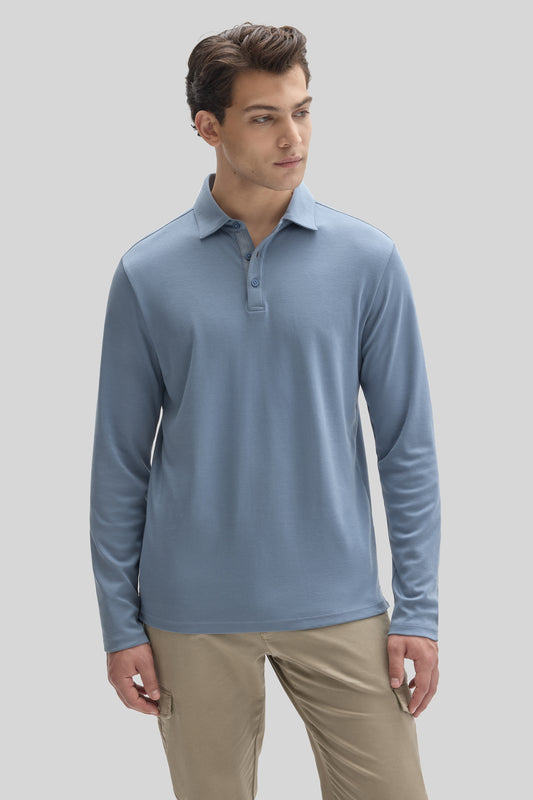 The Barakett Long Sleeve Herringbone Polo