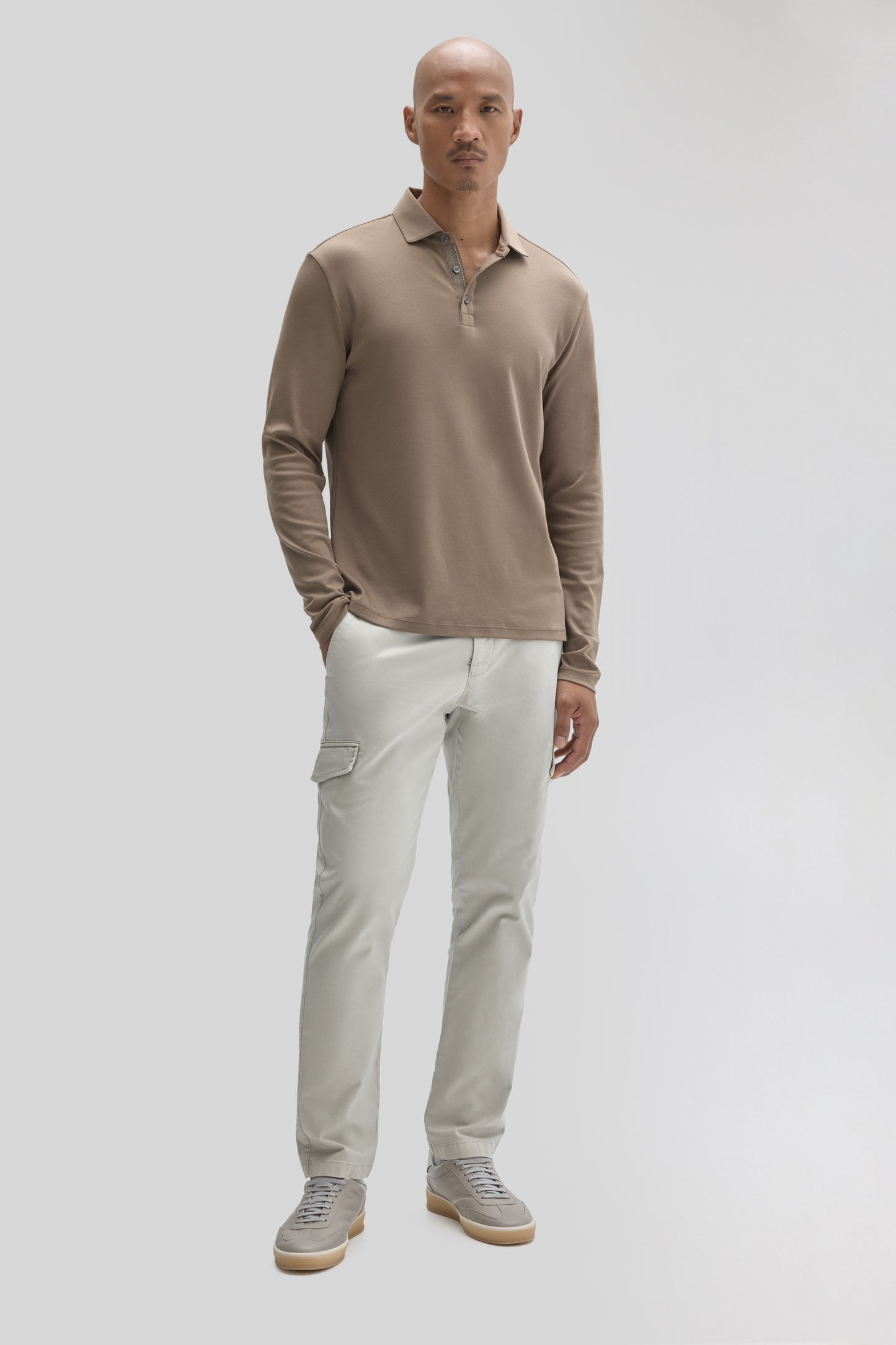 The Barakett Long Sleeve Herringbone Polo