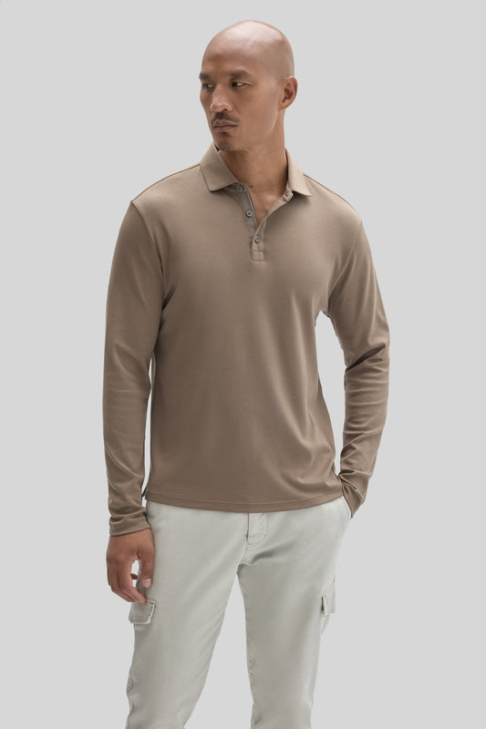 The Barakett Long Sleeve Herringbone Polo