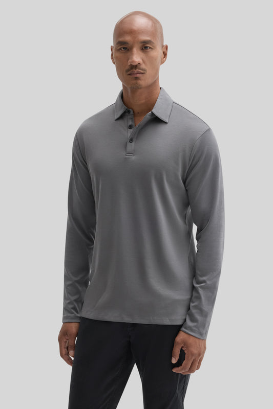 The Barakett Long Sleeve Herringbone Polo