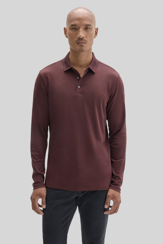 The Barakett Long Sleeve Textured Collar Polo