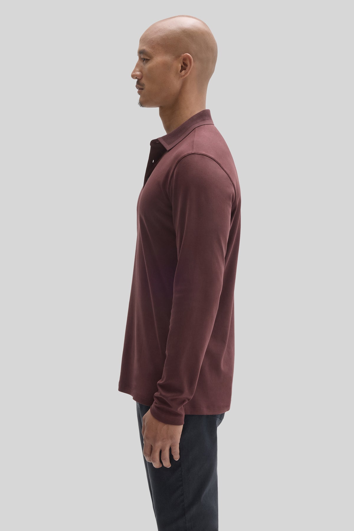 The Barakett Long Sleeve Textured Collar Polo