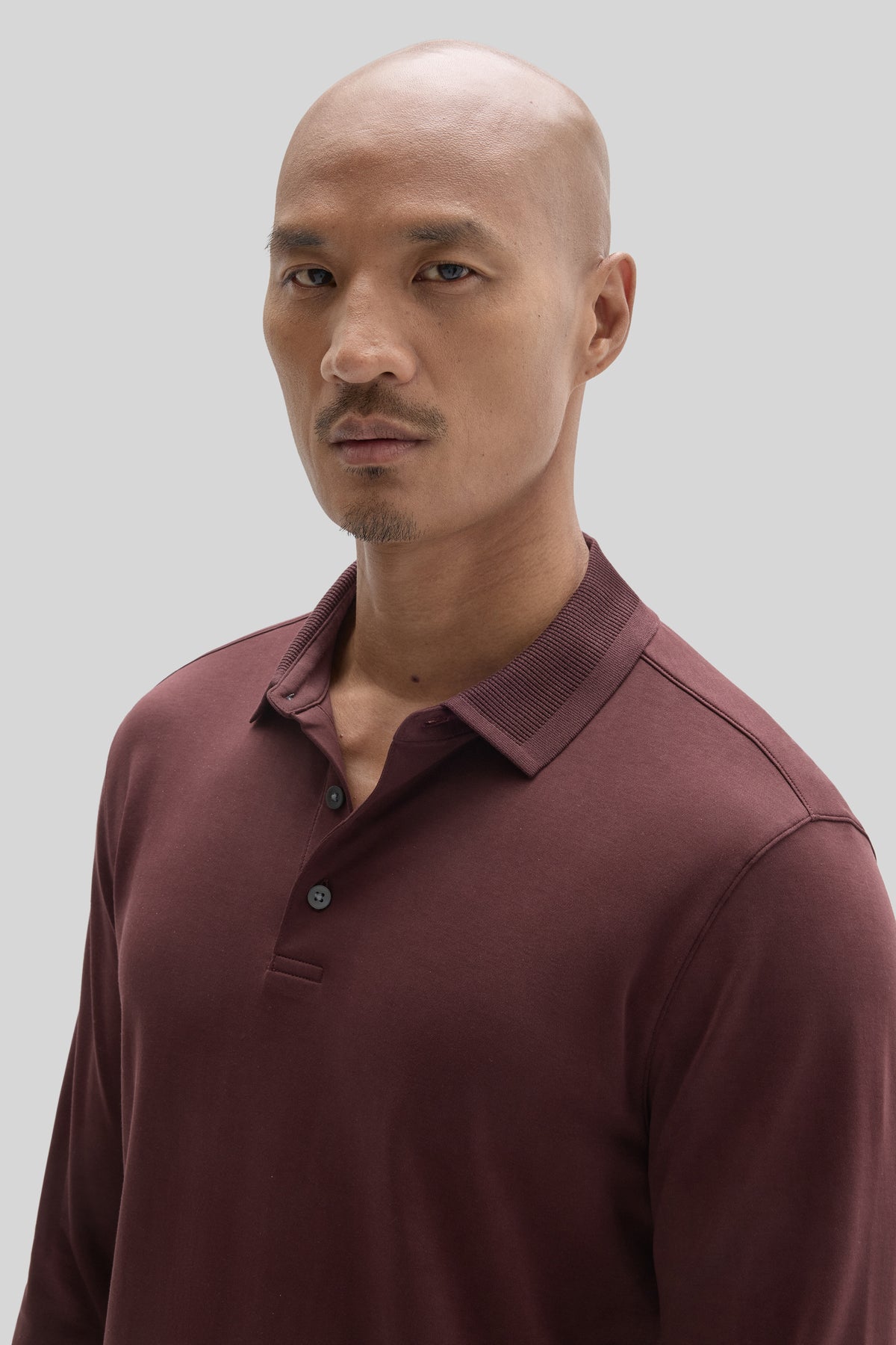 The Barakett Long Sleeve Textured Collar Polo