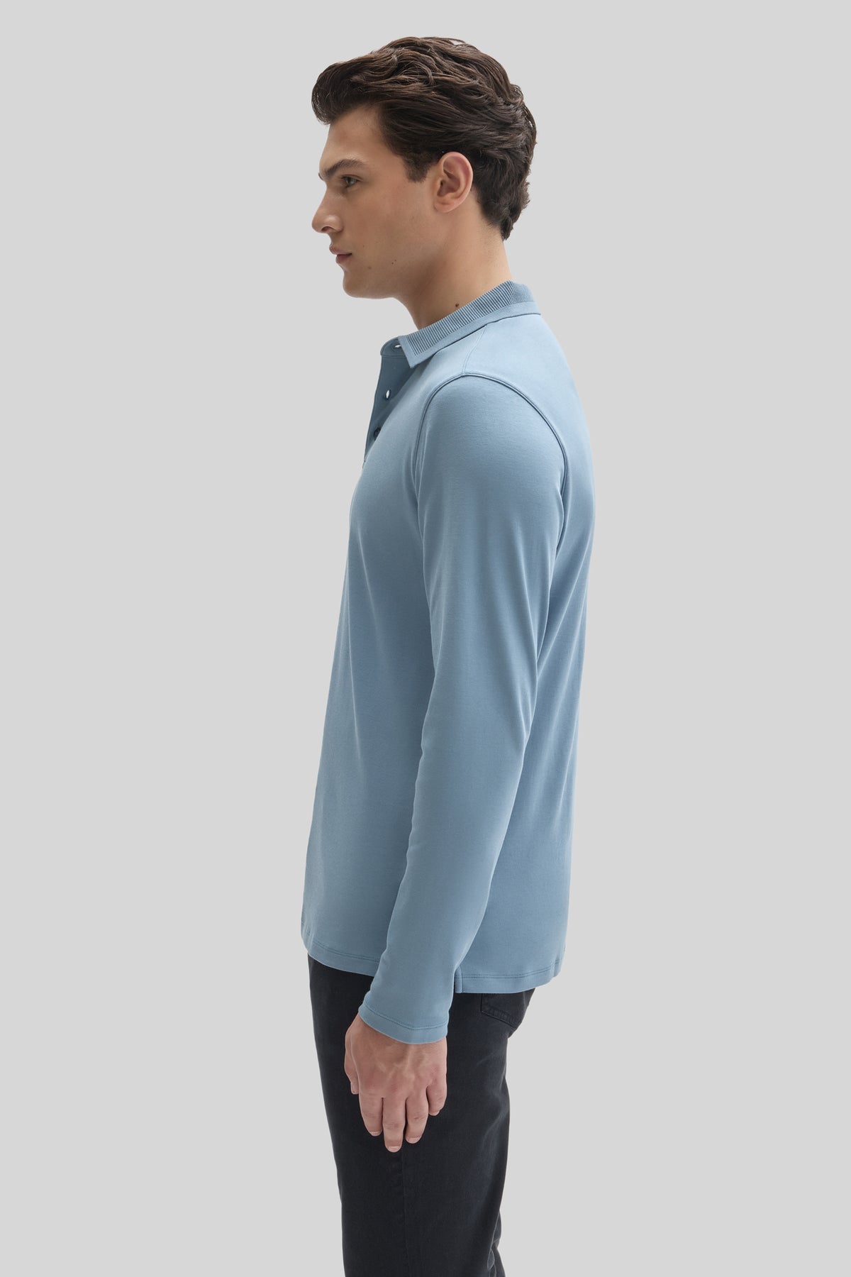 The Barakett Long Sleeve Textured Collar Polo
