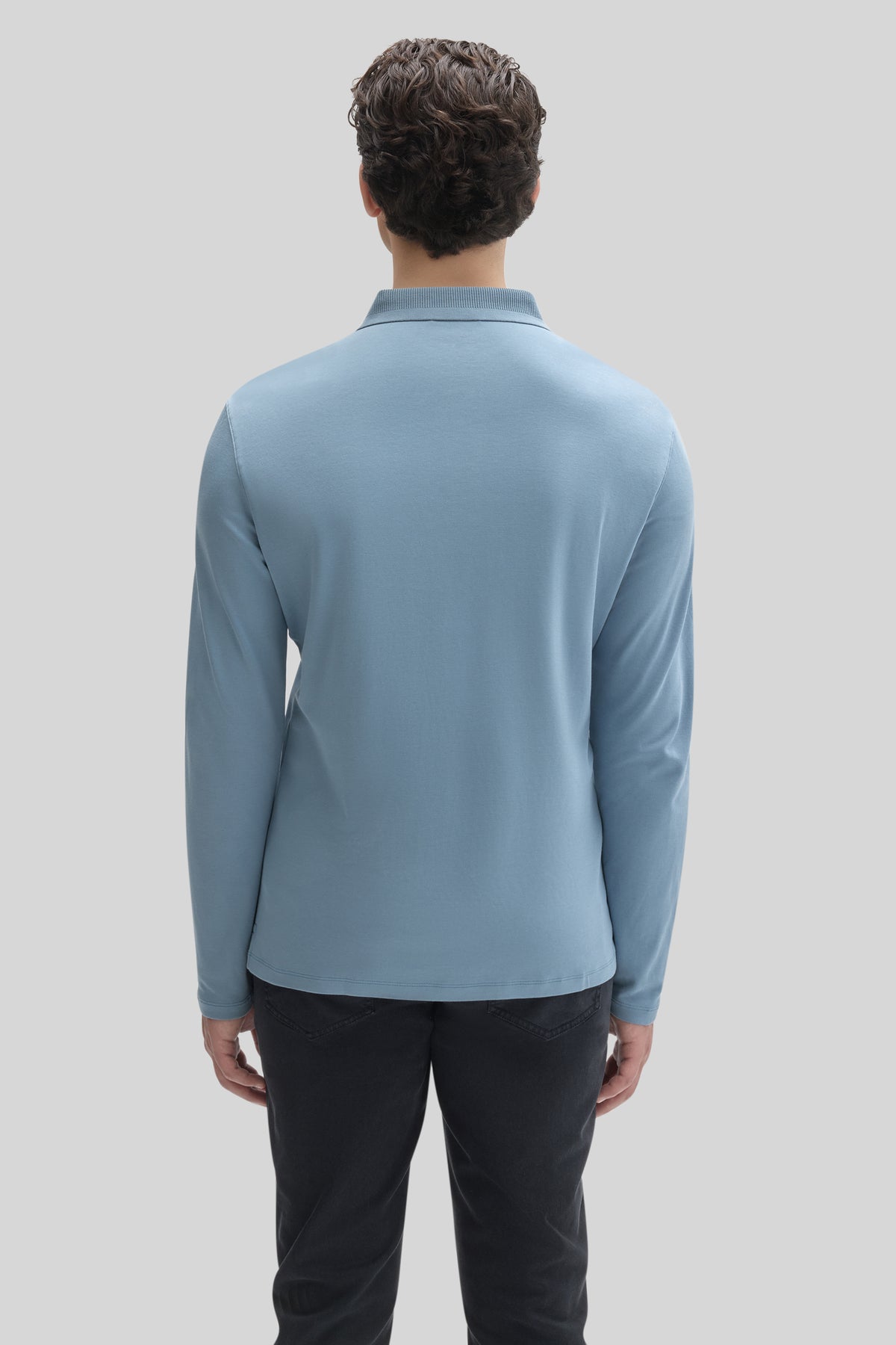 The Barakett Long Sleeve Textured Collar Polo