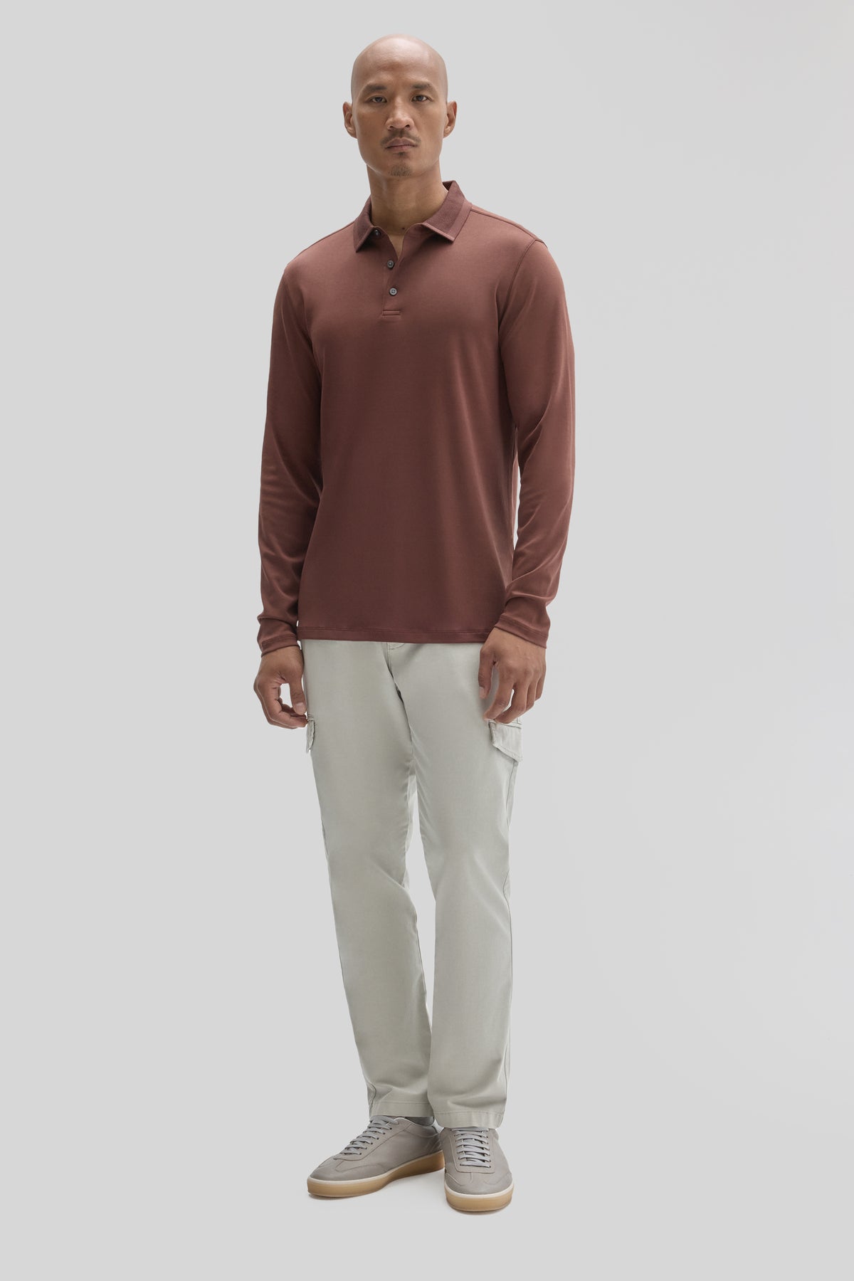 The Barakett Long Sleeve Textured Collar Polo