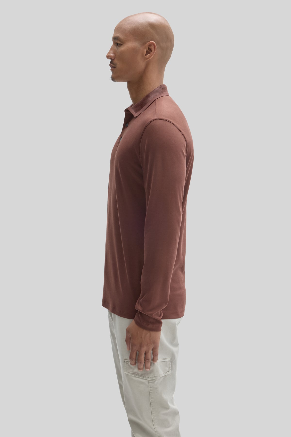 The Barakett Long Sleeve Textured Collar Polo