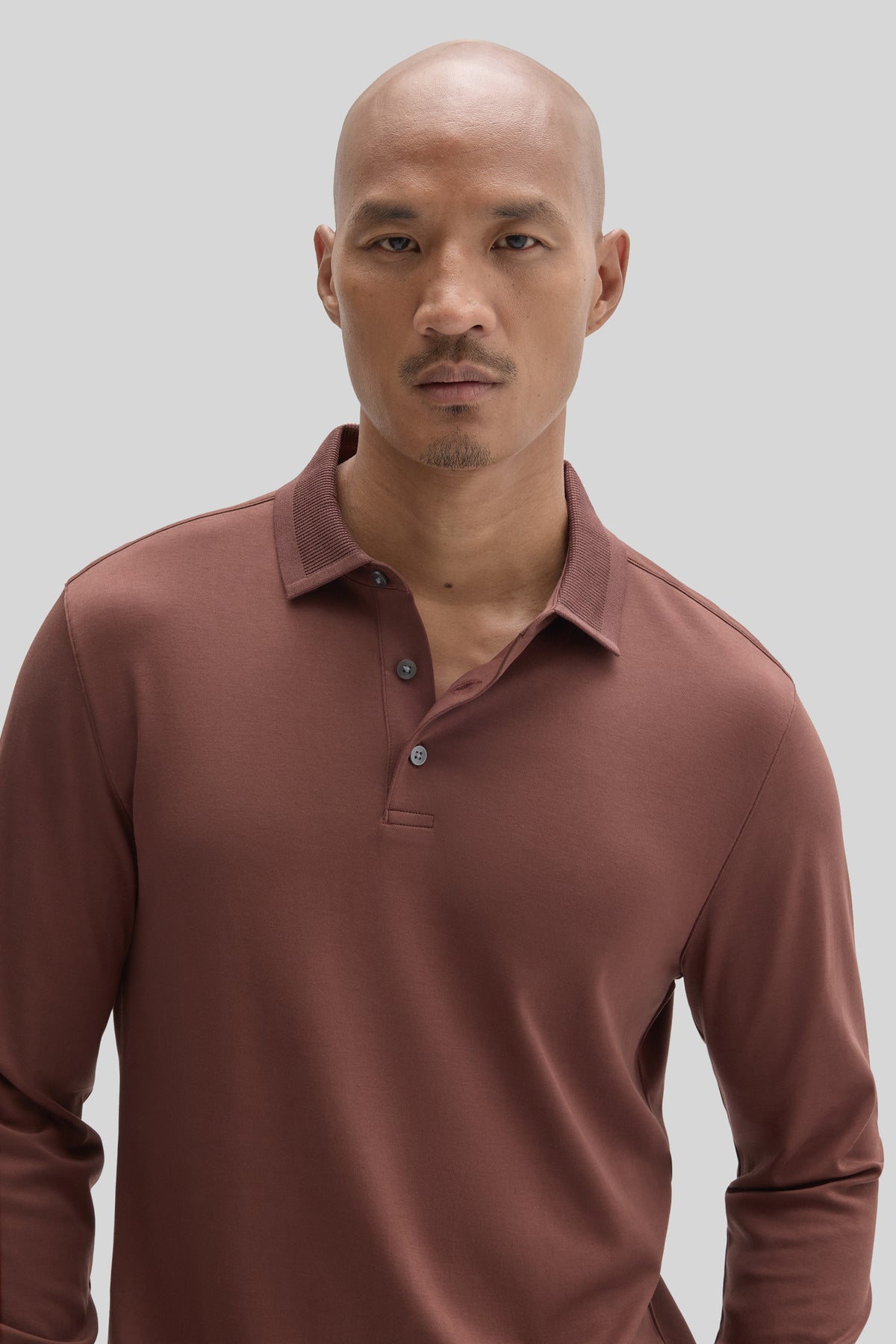 The Barakett Long Sleeve Textured Collar Polo