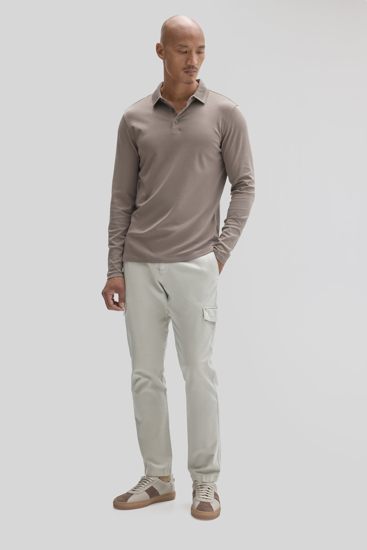 The Barakett Long Sleeve Textured Collar Polo