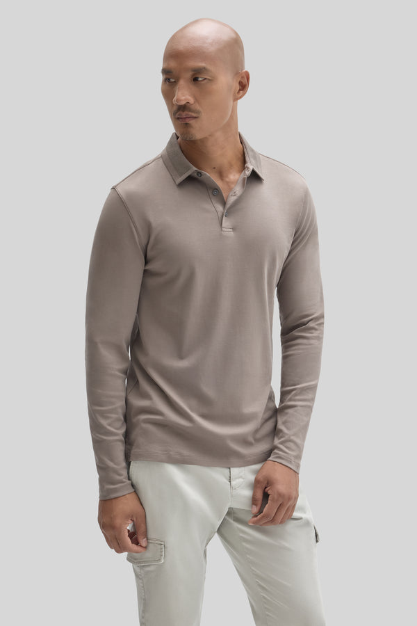 The Barakett Long Sleeve Textured Collar Polo