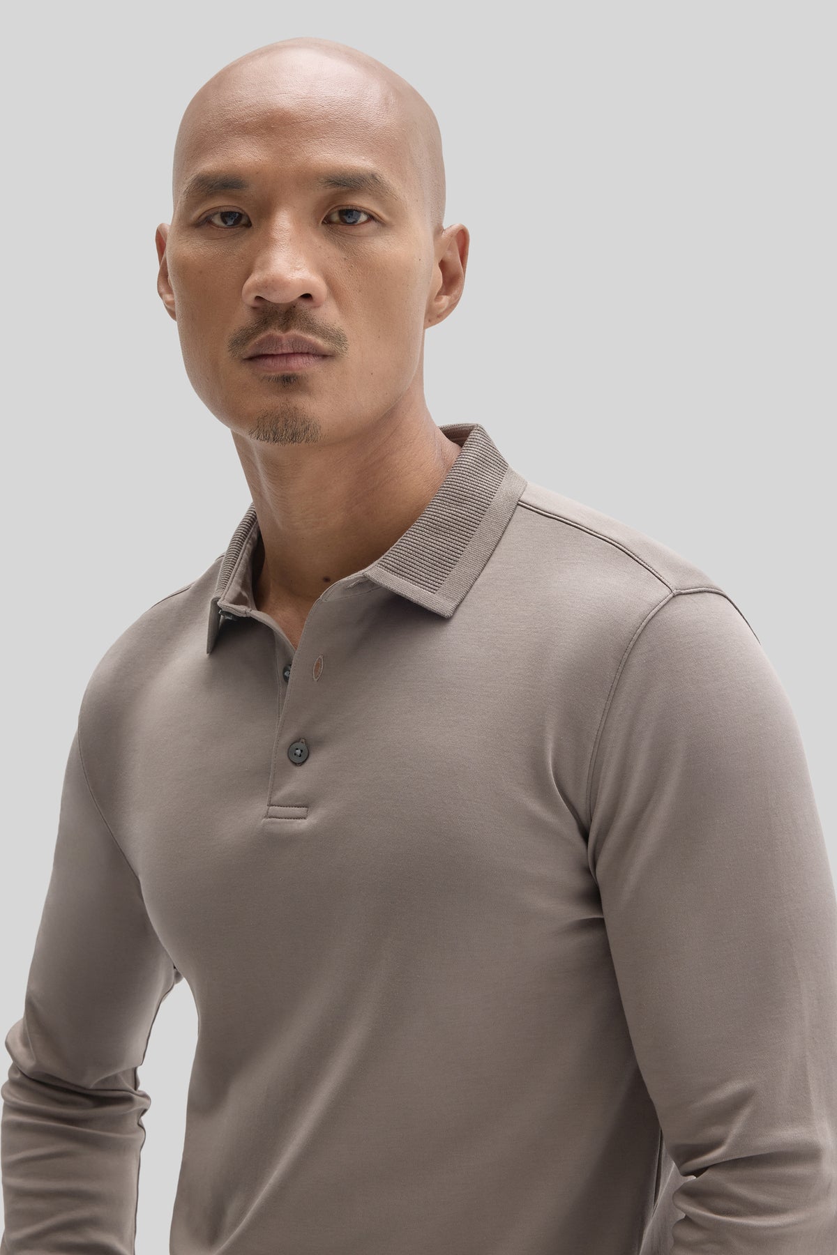 The Barakett Long Sleeve Textured Collar Polo