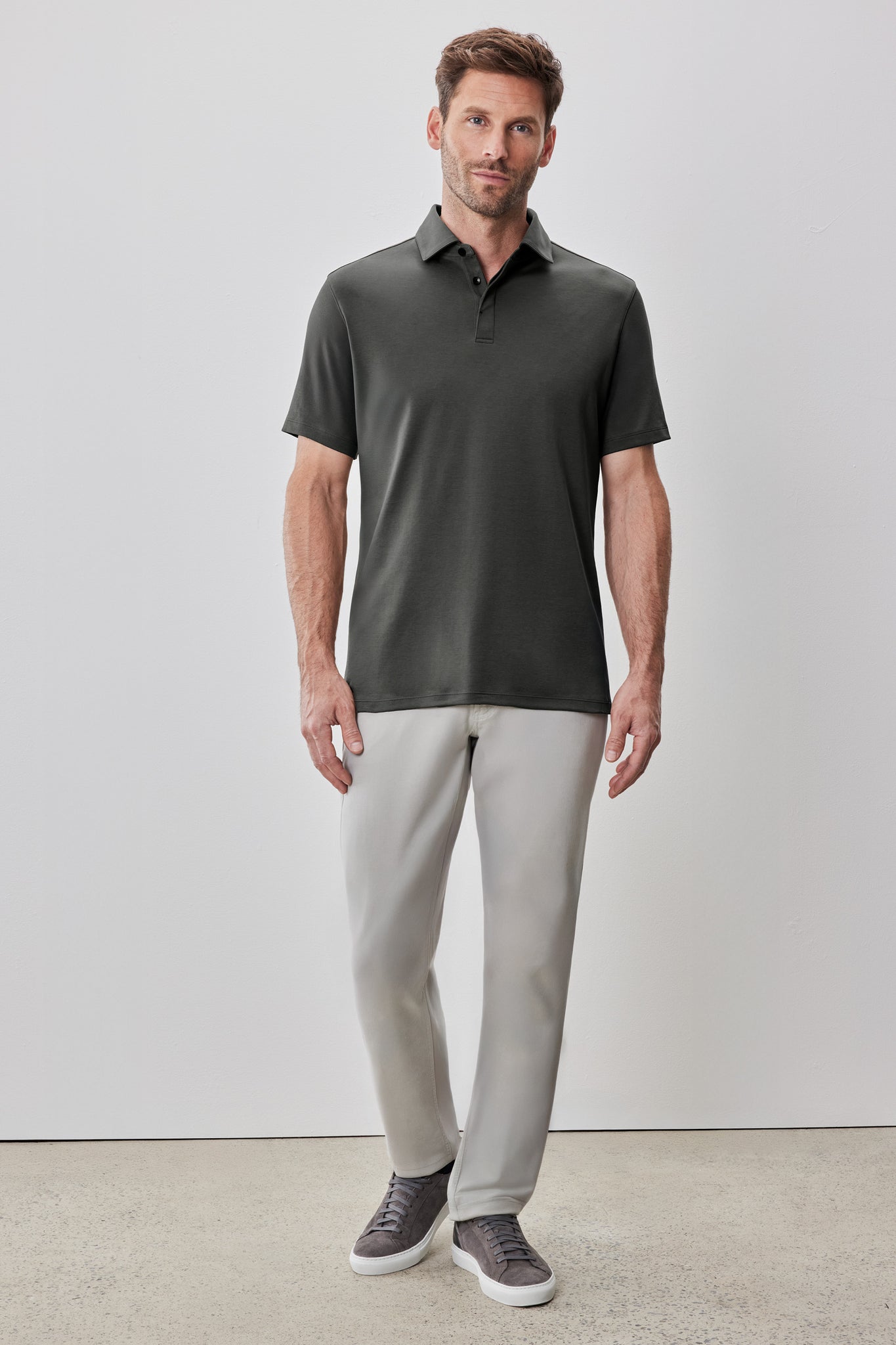 Robert Barakett The Barakett Covered Placket Polo In Green