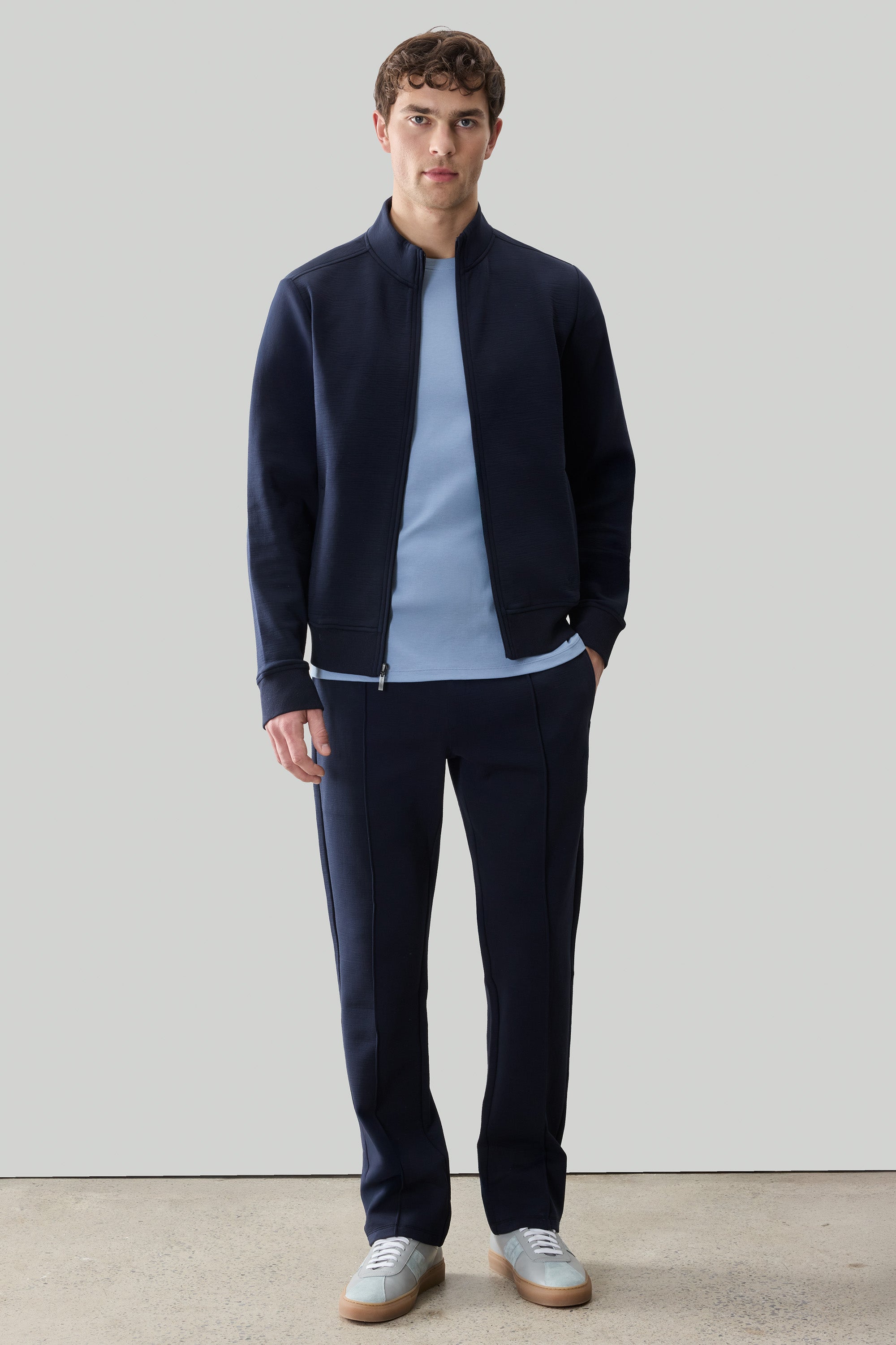 Kenji Long Sleeve Full Zip - Blue Night | Robert Barakett