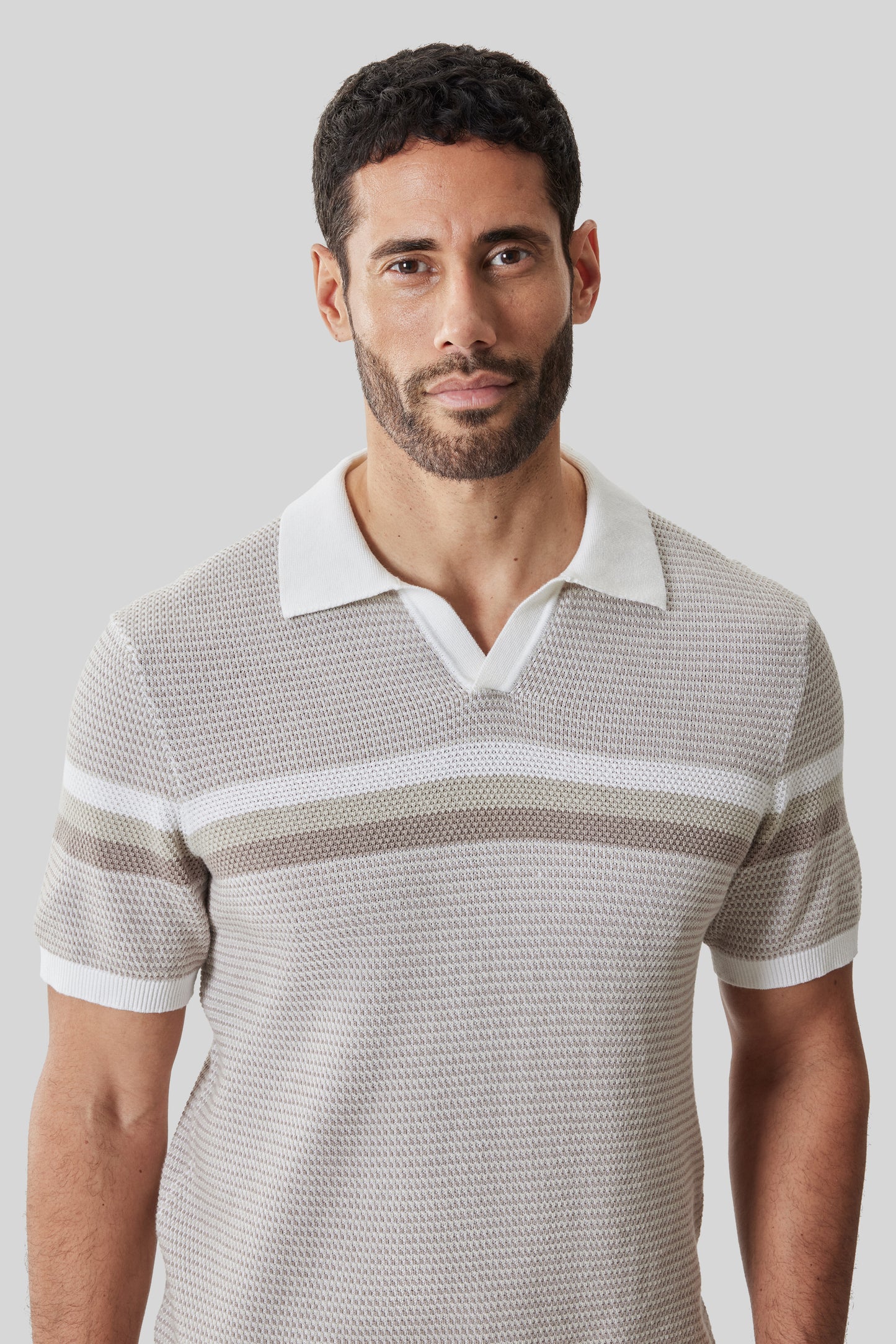 Rourke Open Collar Sweater Polo