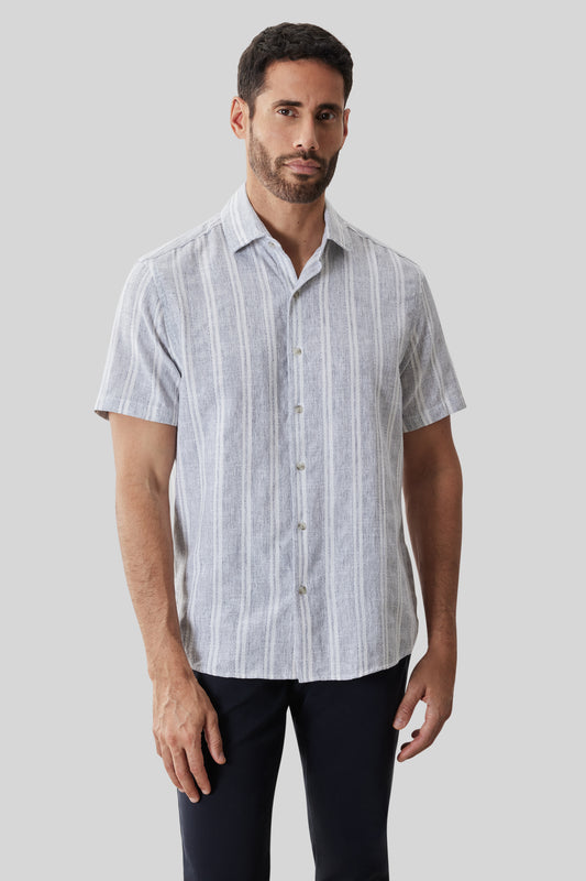 robert barakett dress shirts Robert Barakett Paolo Cotton Work Shirt Grey Ticknors Men's Clothiers