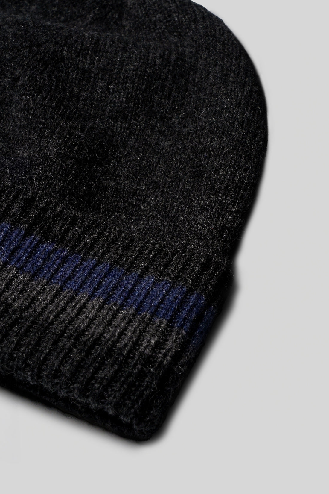 Scott Cashmere Knit Hat with Stripe