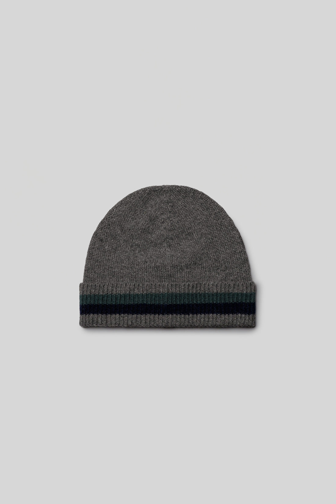 Scott Cashmere Knit Hat with Stripe